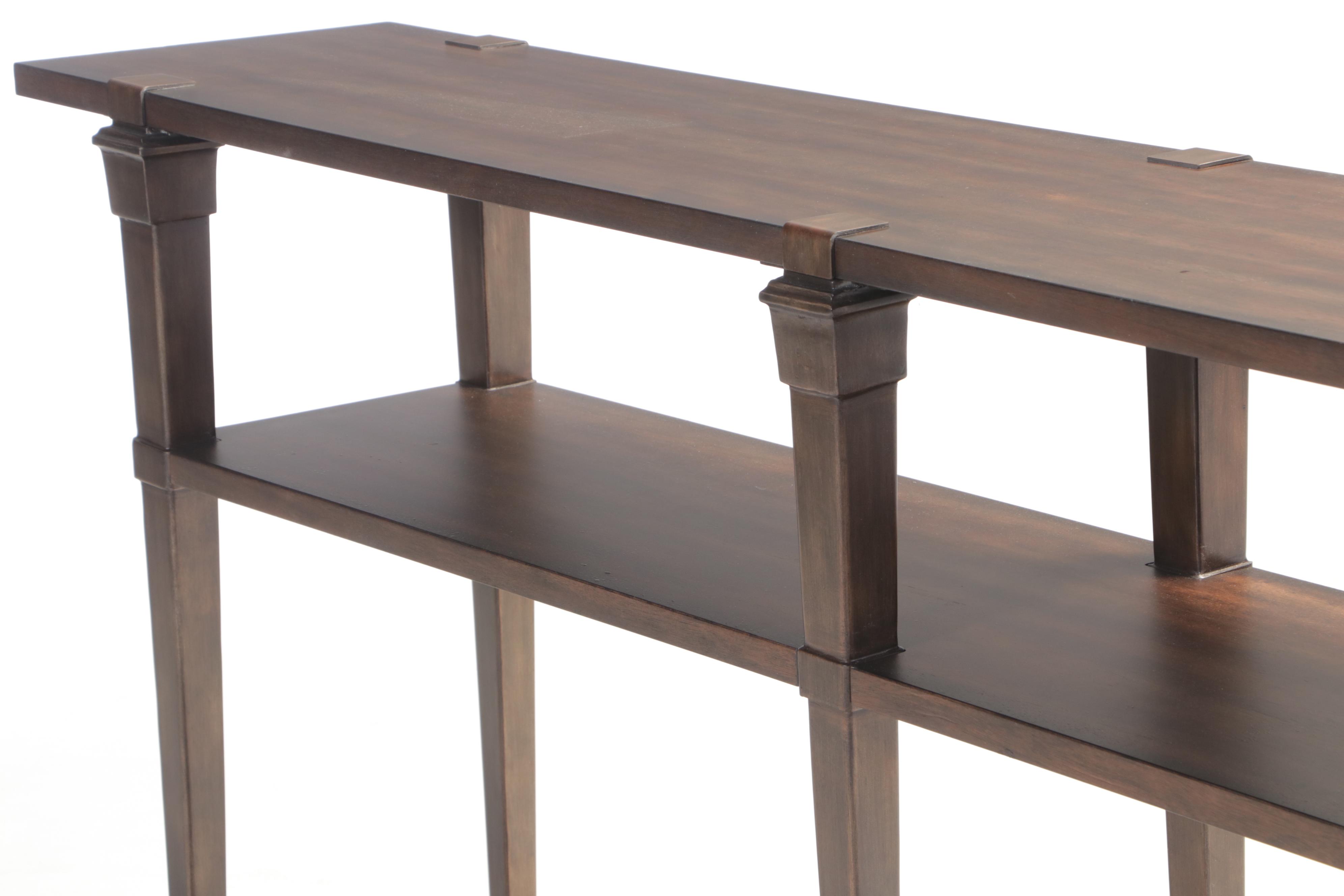 Hooker Furniture Acacia-Veneered, Metal, and Resin"Skinny" Console Table