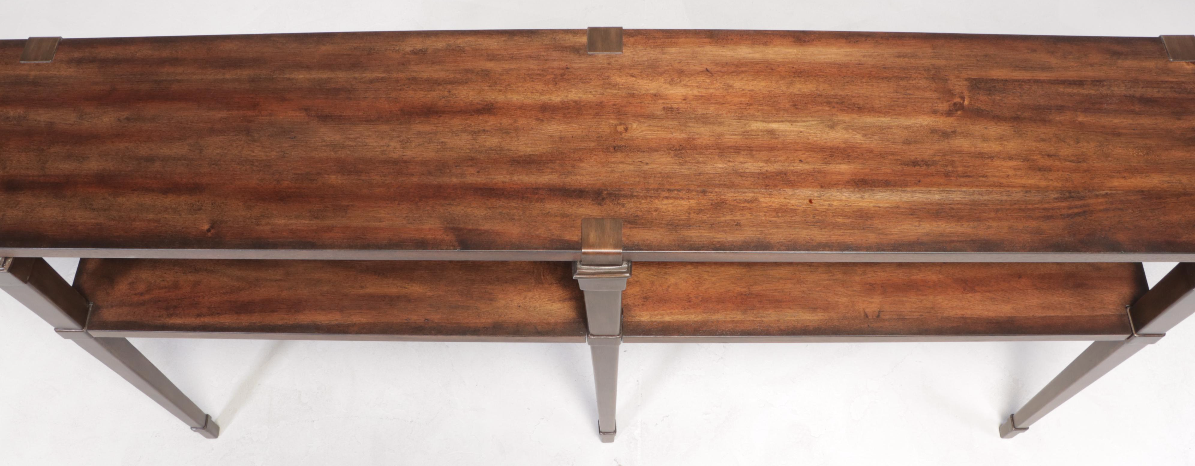 Hooker Furniture Acacia-Veneered, Metal, and Resin"Skinny" Console Table