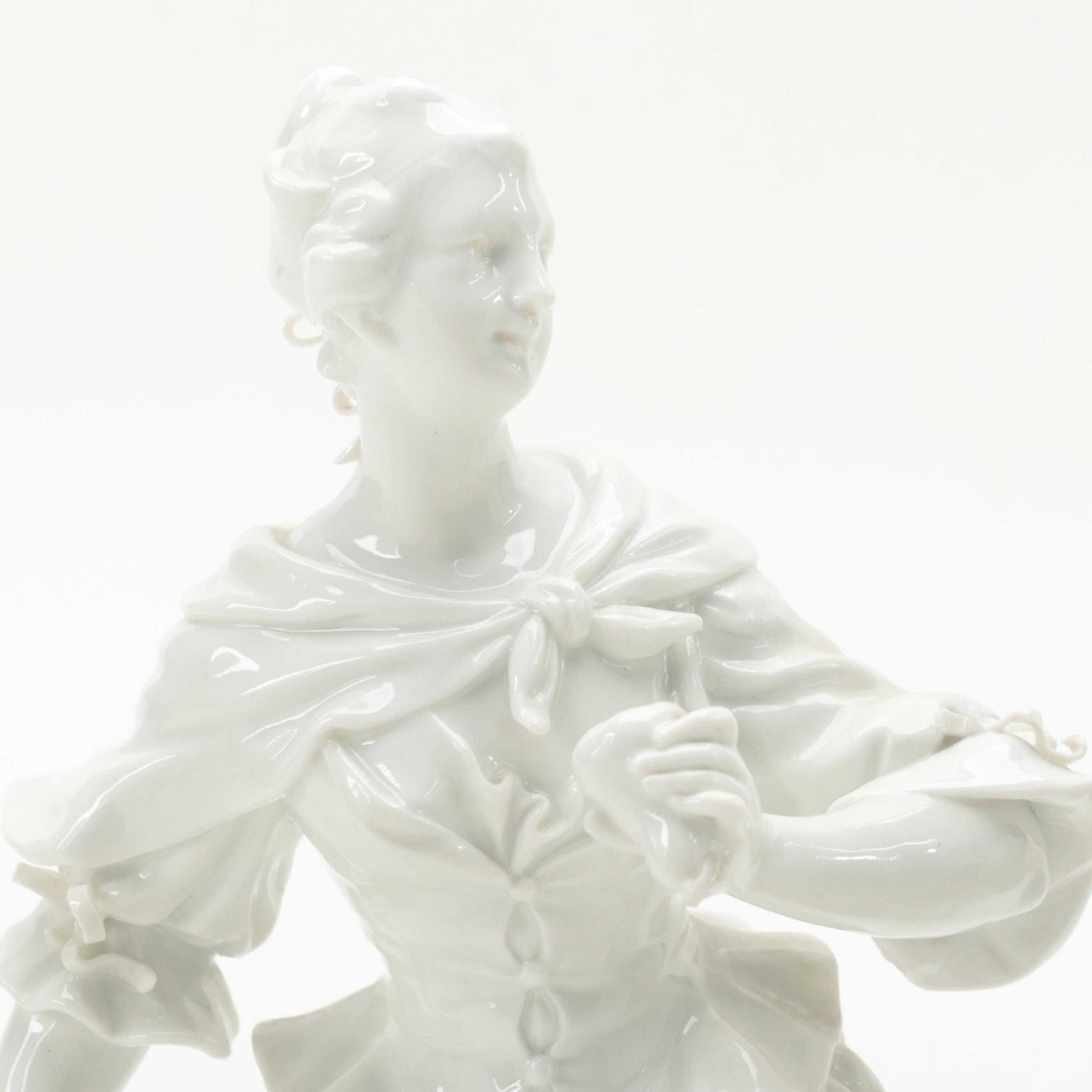 KPM Blanc de Chine with E & A Müller and Other Dresden Lace Figurines