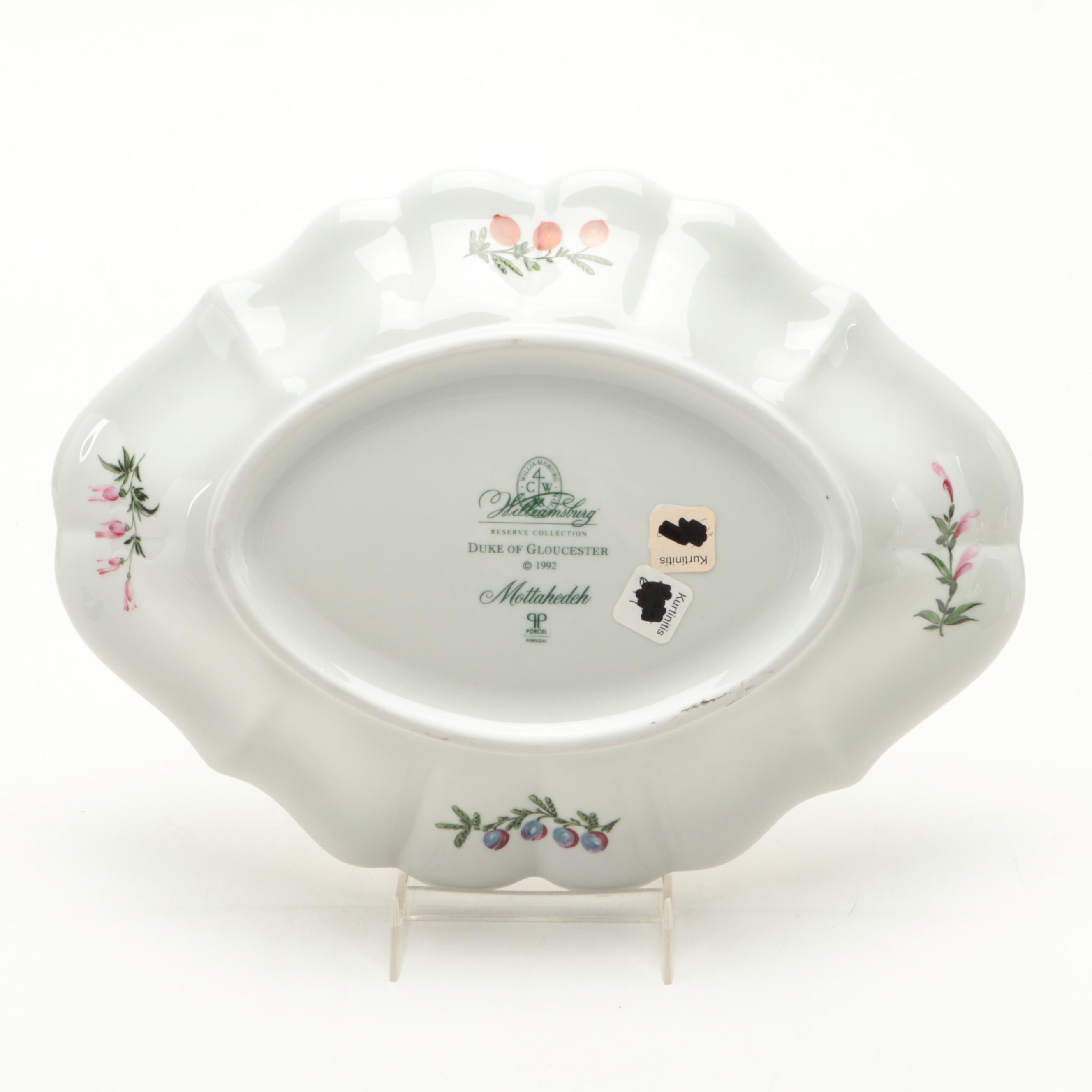 Mottahedeh Williamsburg "Duke of Gloucester" and Chatsworth "Castle Rose" Dishes