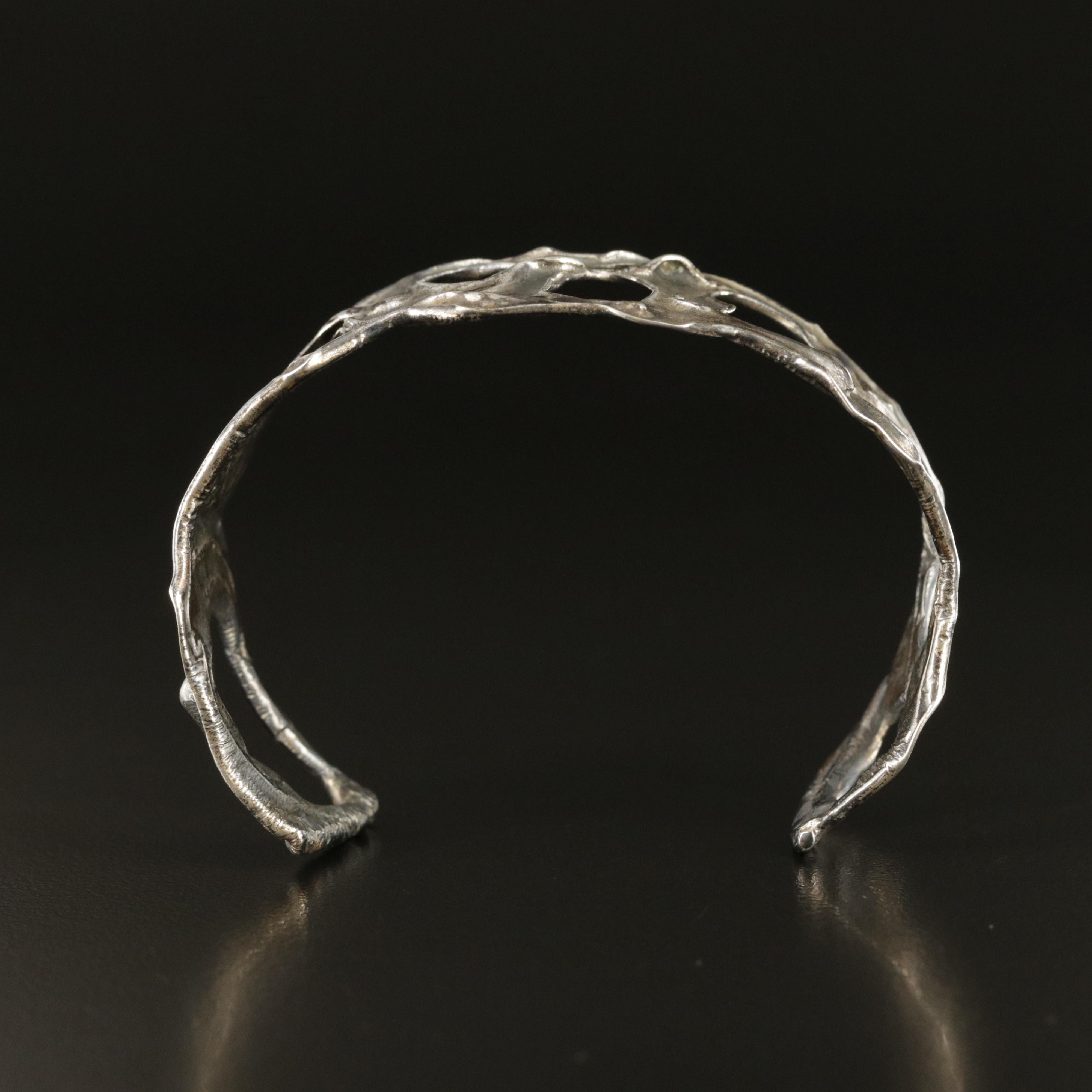 Brutalist Style Sterling Cuff