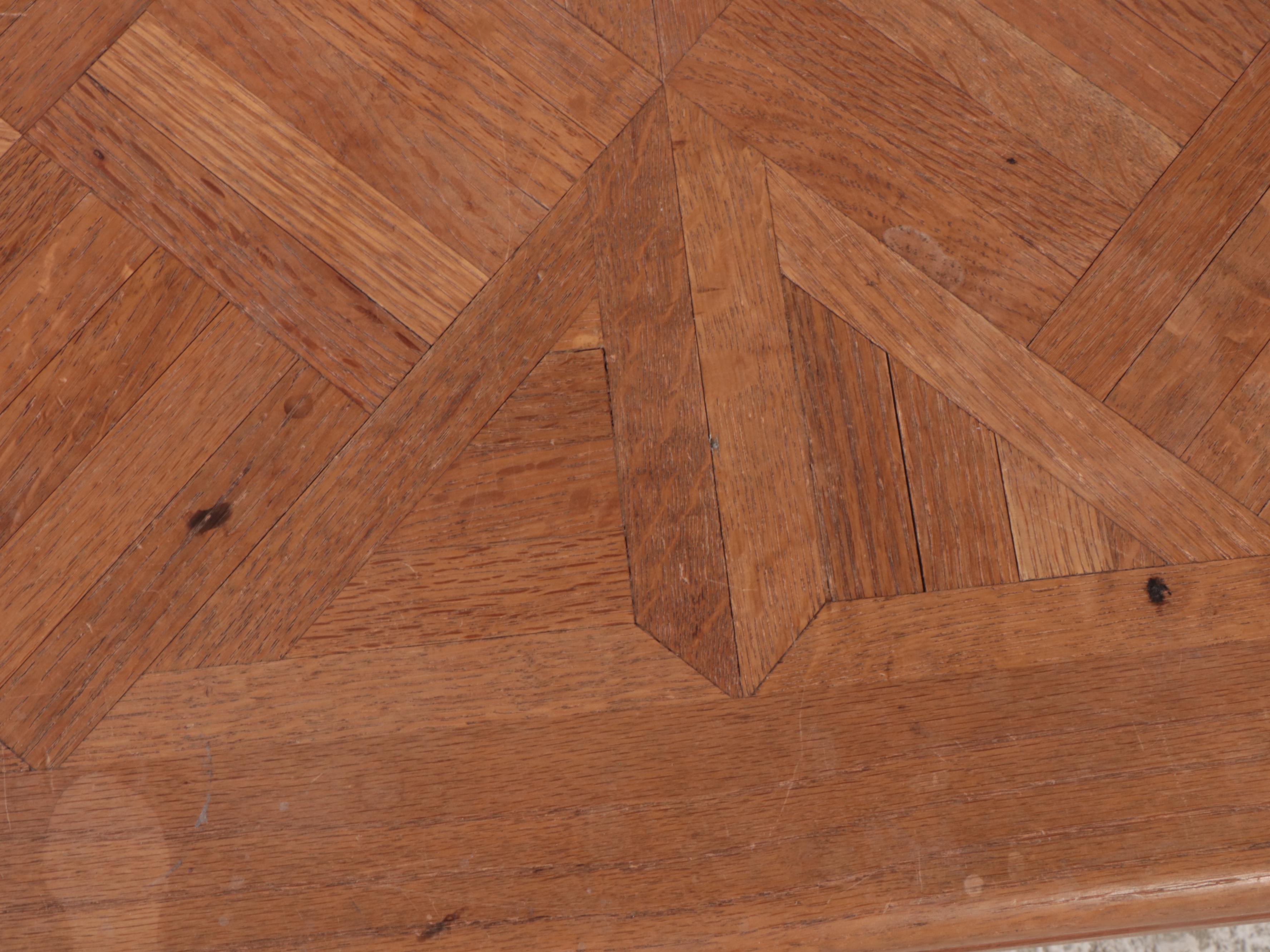 Modernist Oak and Parquetry Sofa Table, Late 20th Century