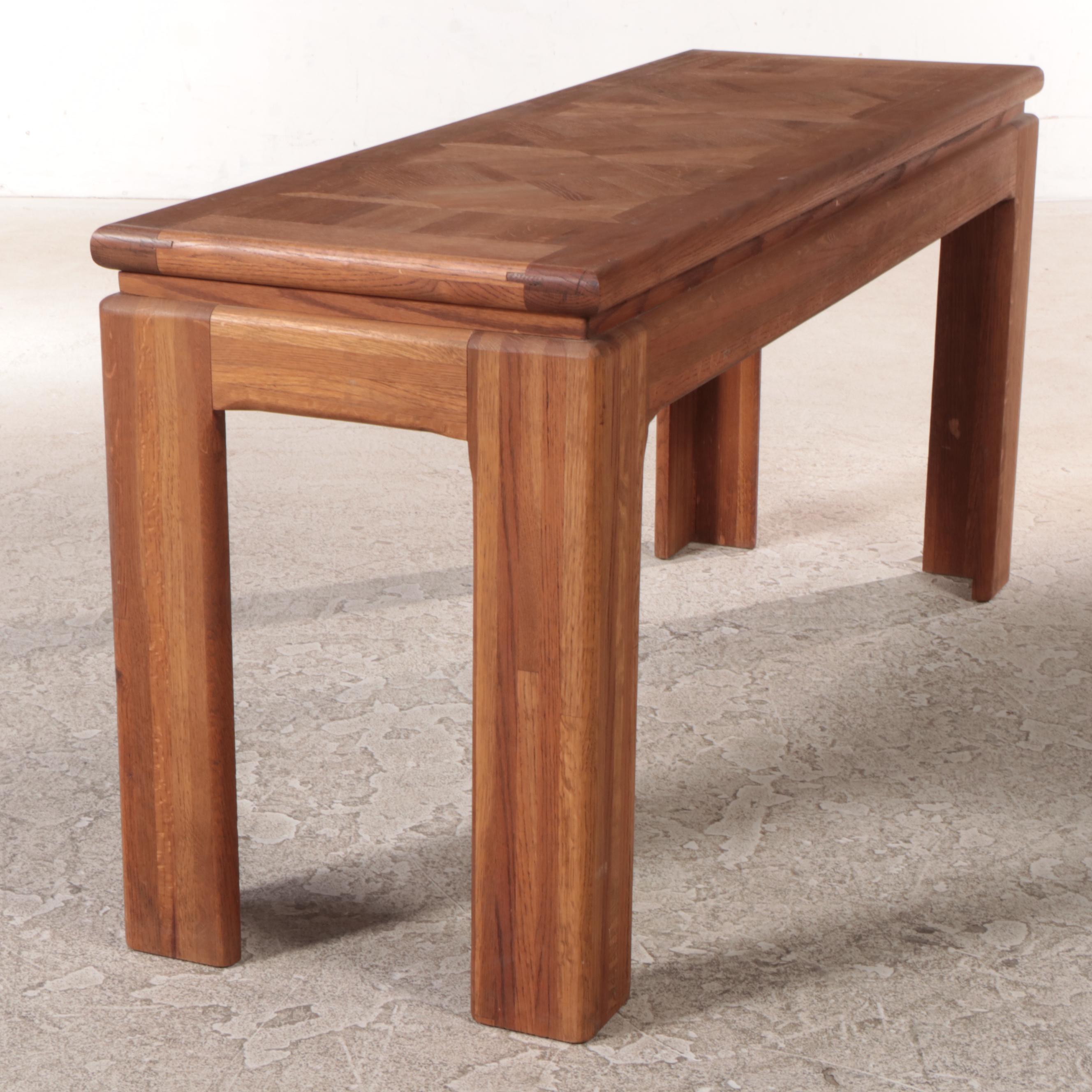 Modernist Oak and Parquetry Sofa Table, Late 20th Century