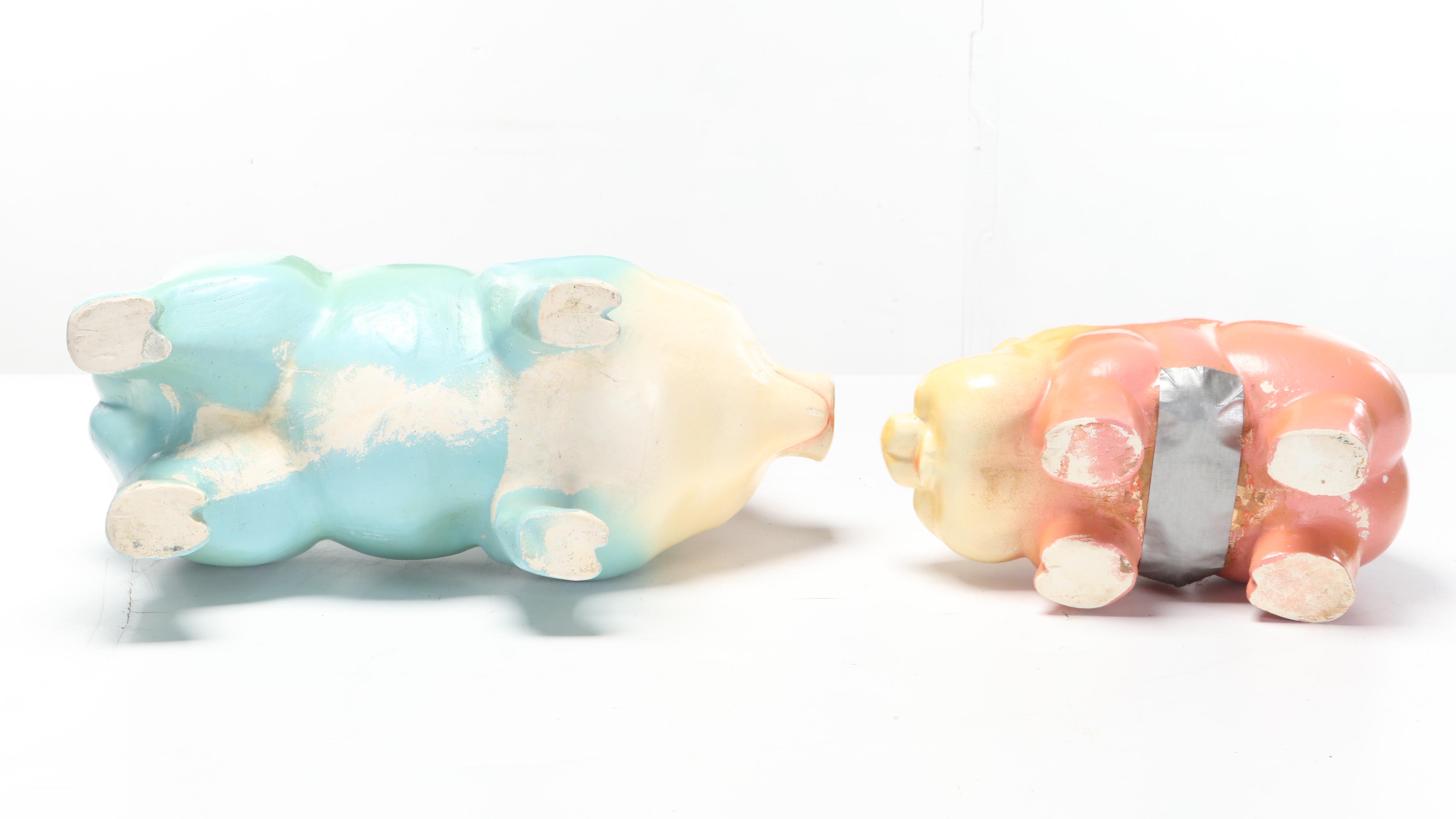 GMG Art & Novelty Company Chalkware Piggy Banks, Mid-20th Century