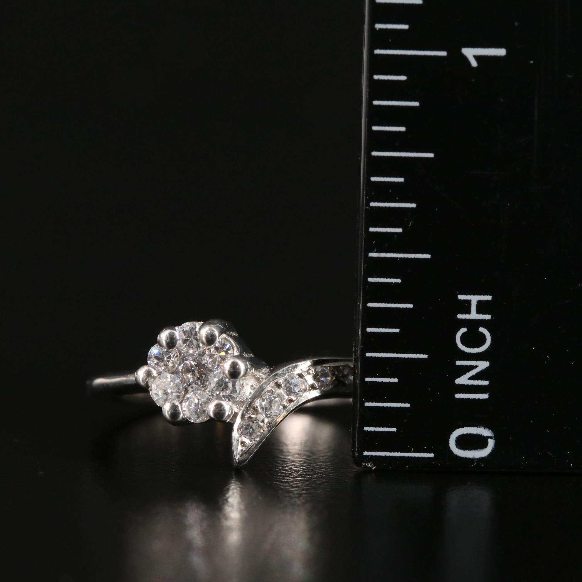 Sterling Cubic Zirconia Cluster Ring