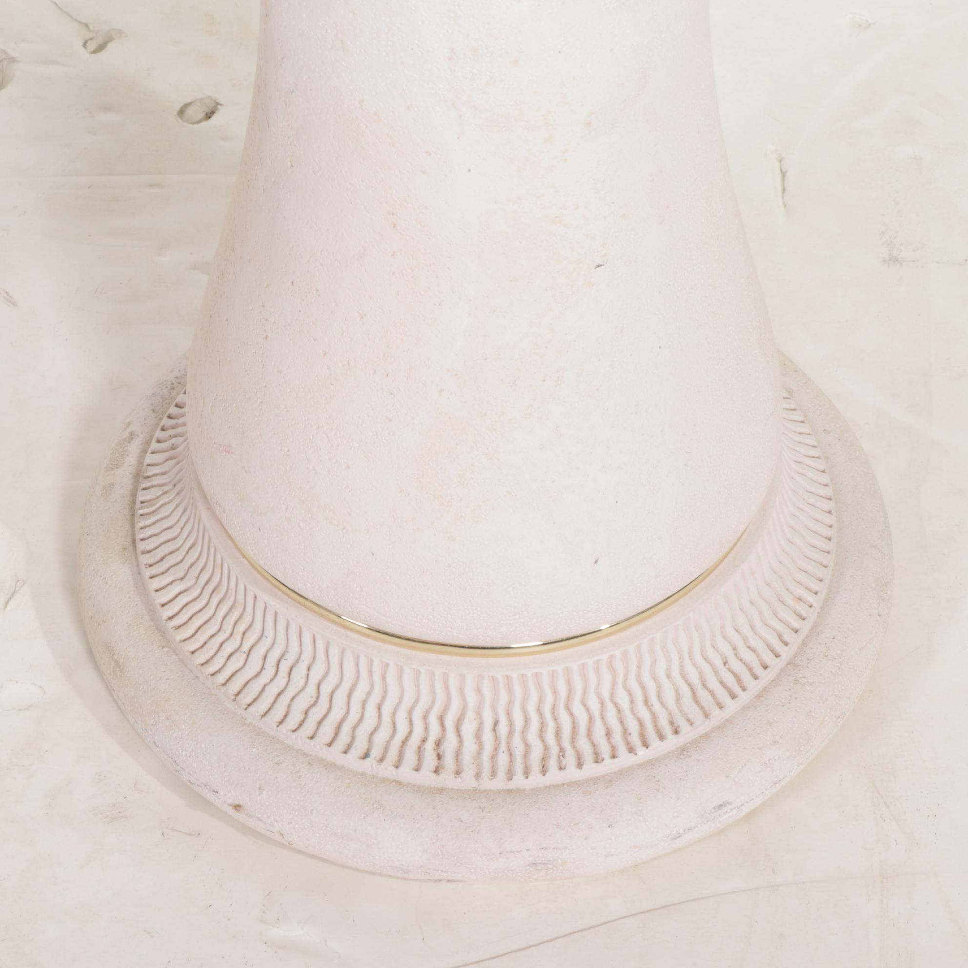 Artmaster Cast Plaster Fern-Patterned Floor and Table Lamps