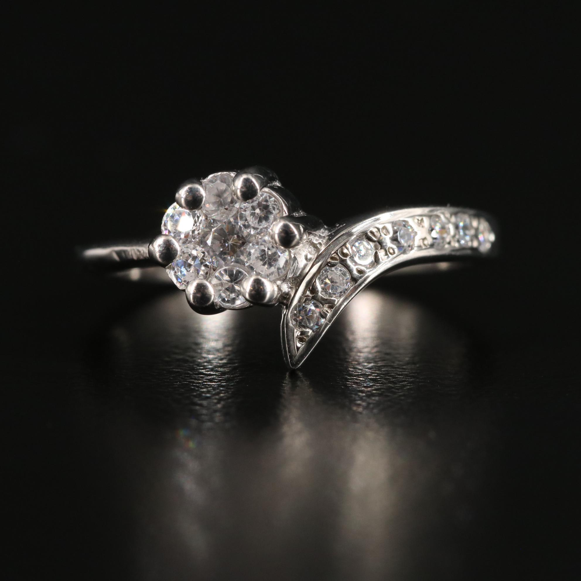 Sterling Cubic Zirconia Cluster Ring