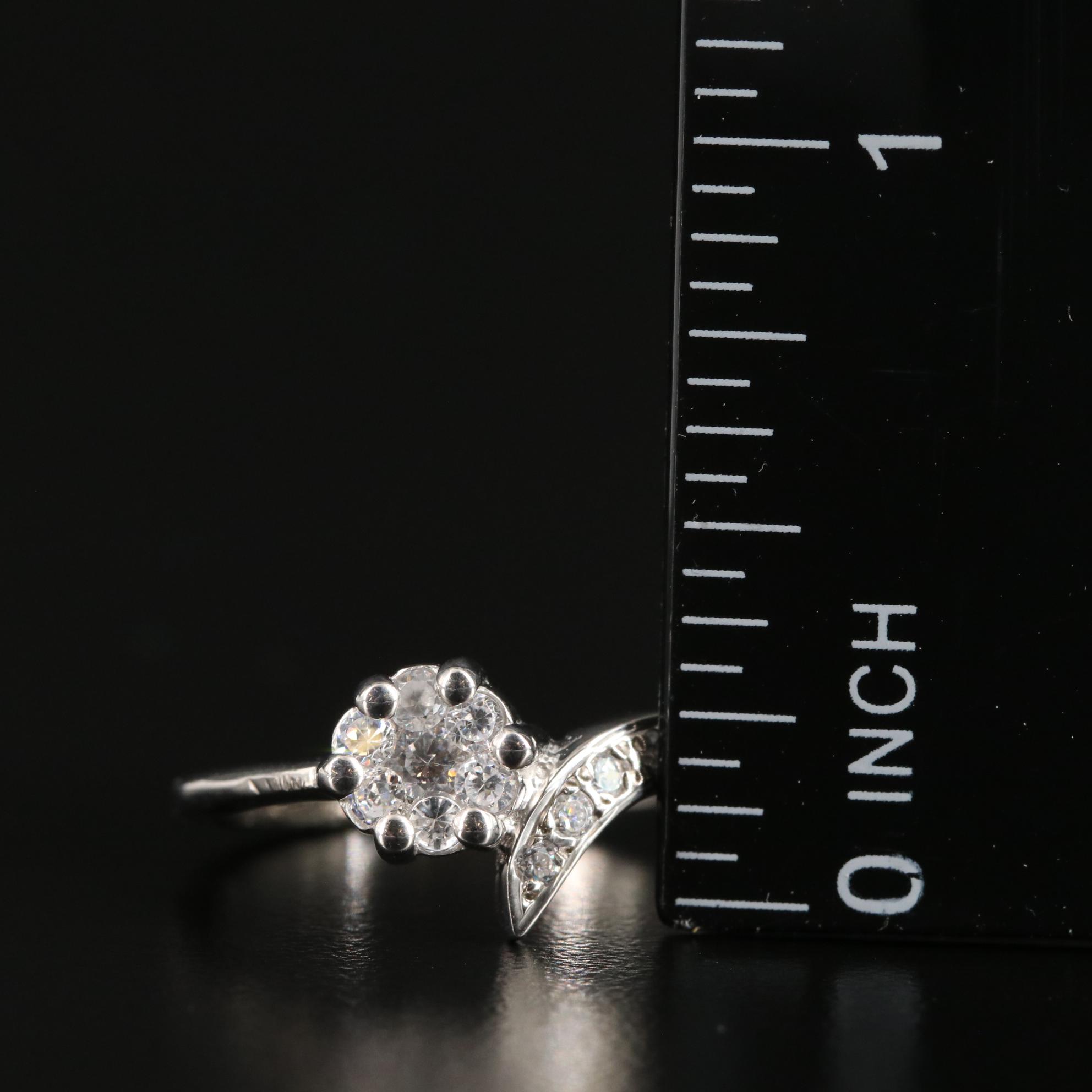 Sterling Cubic Zirconia Cluster Ring