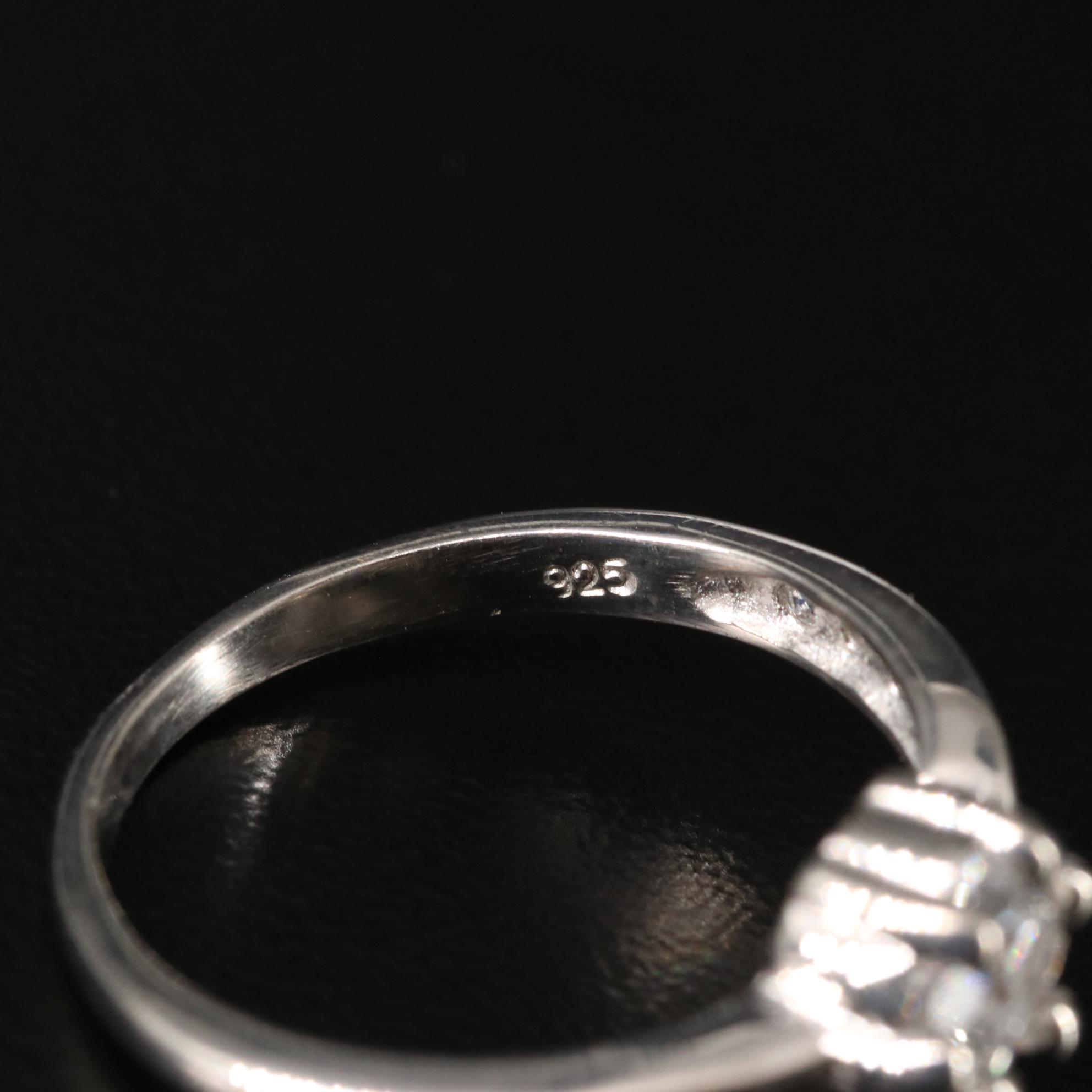 Sterling Cubic Zirconia Cluster Ring