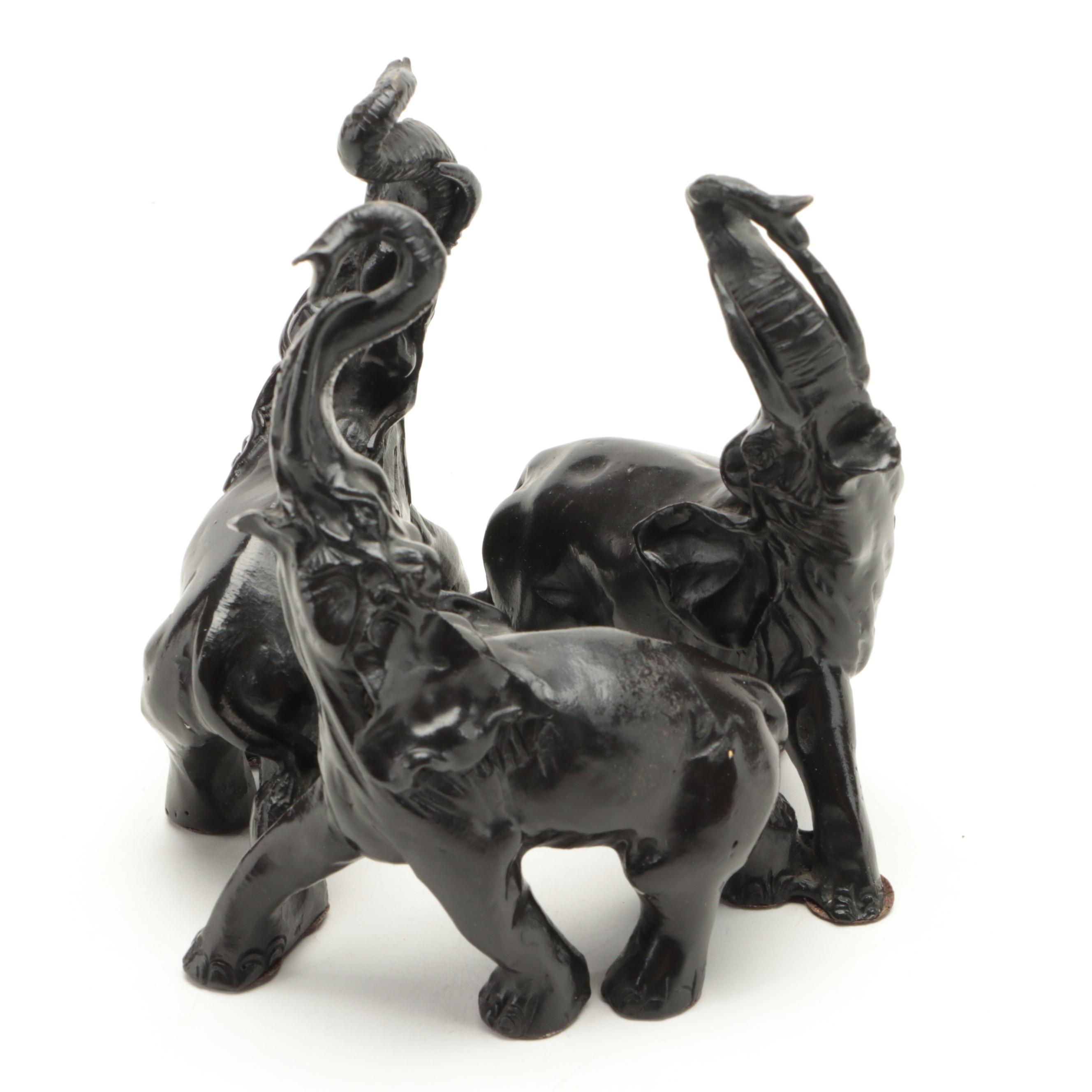 Metal Indian Style and Other Elephant Figurines