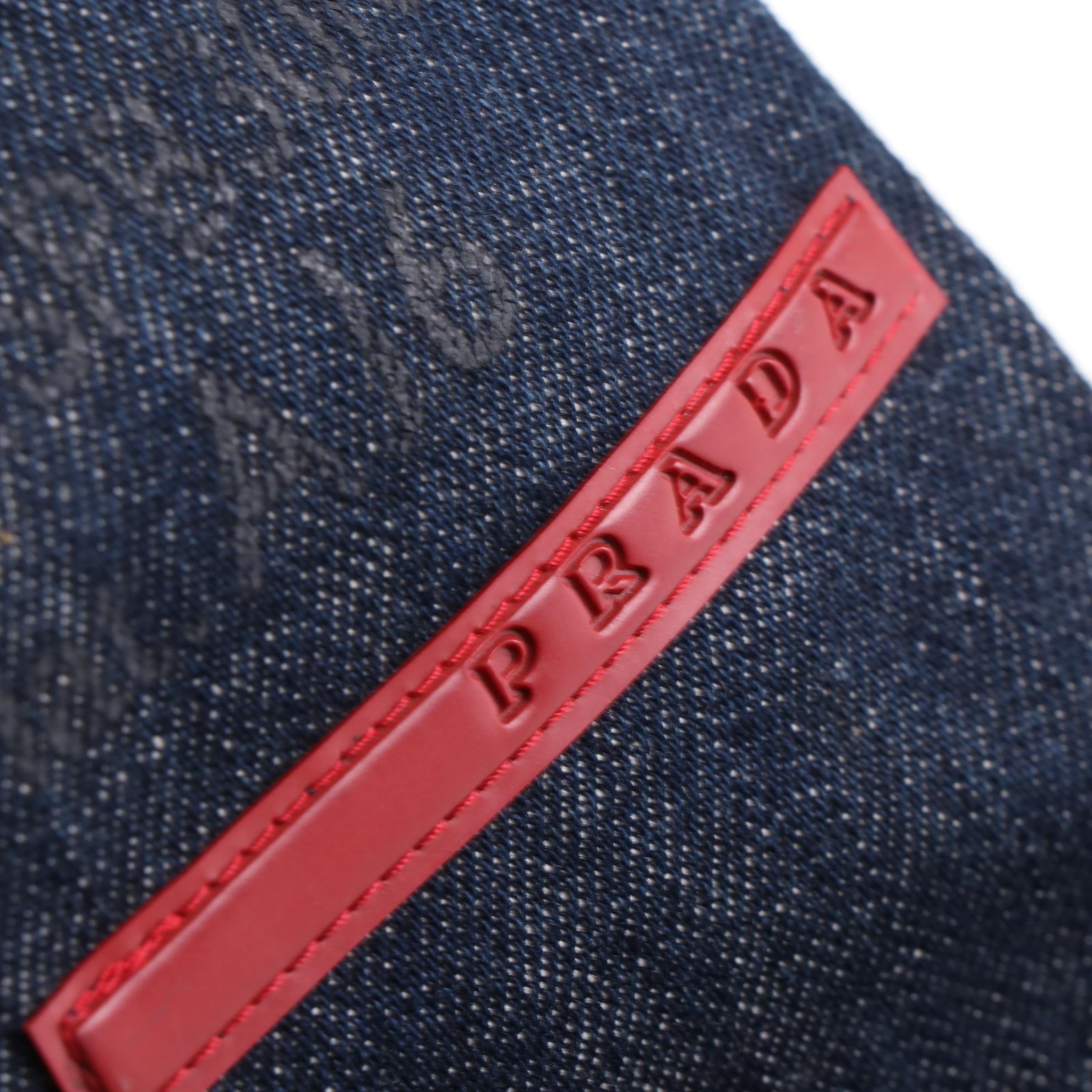 Prada Linea Rossa Sports Tote Bag in Blue Denim