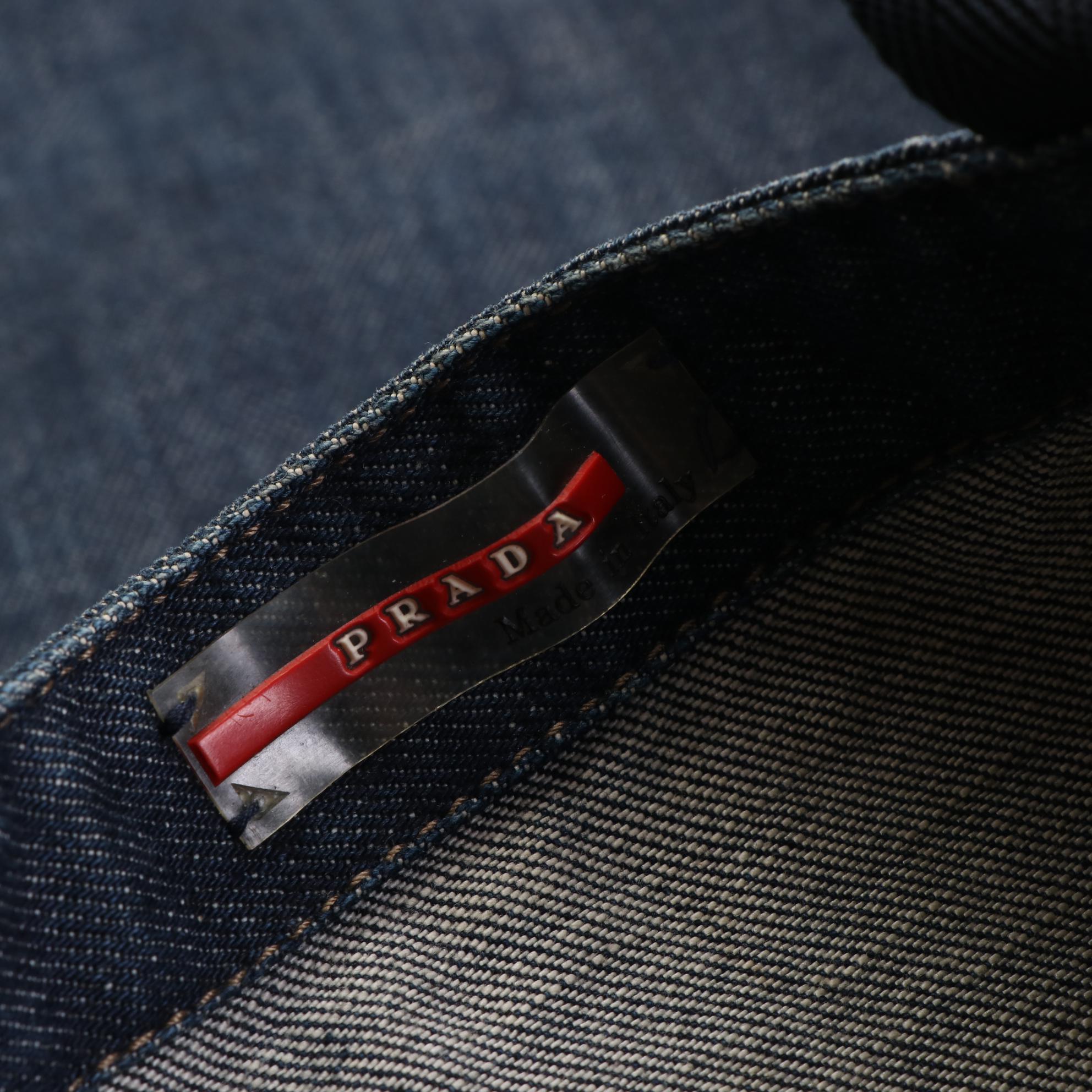 Prada Linea Rossa Sports Tote Bag in Blue Denim