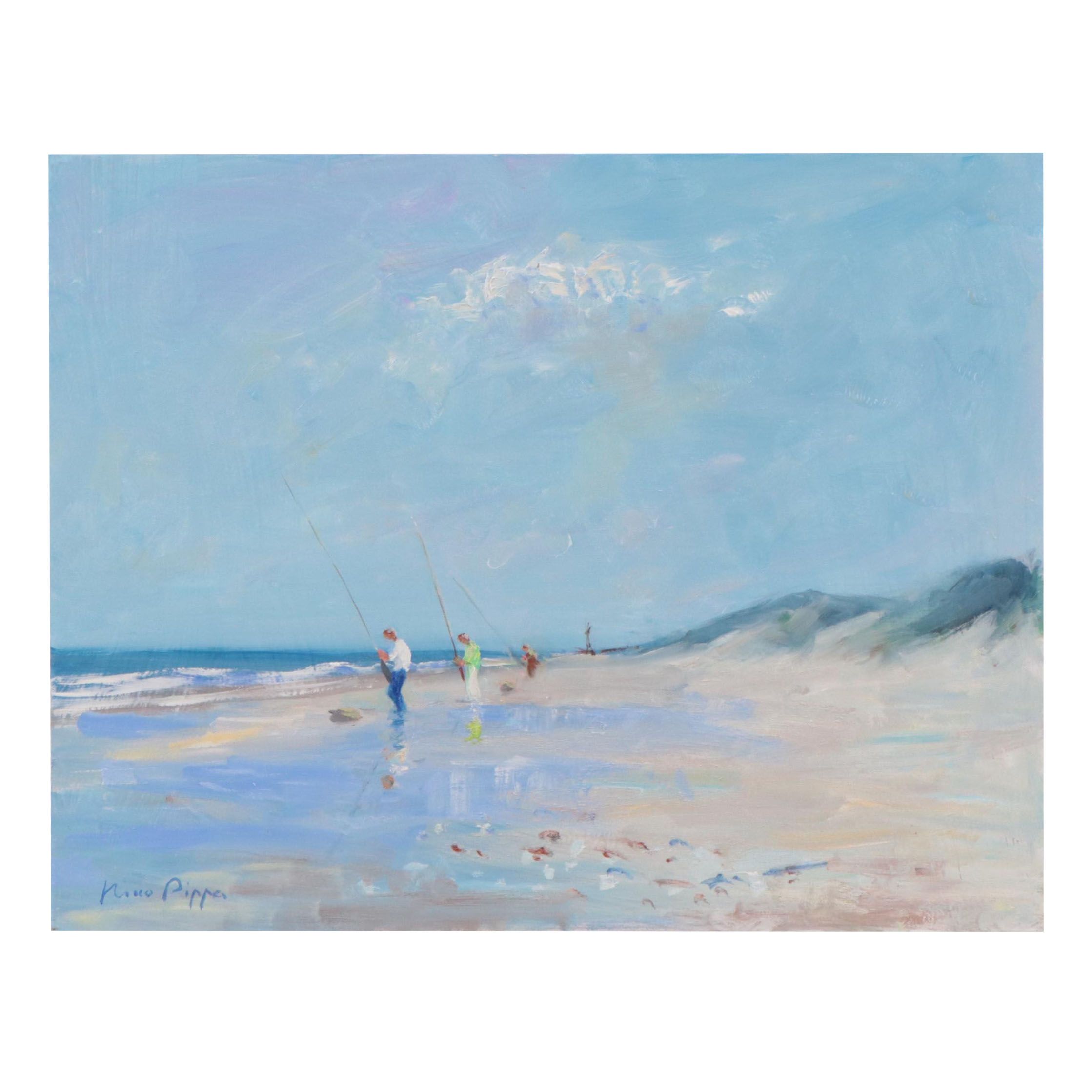 Nino Pippa Oil Painting "South Carolina Anglers," 2019