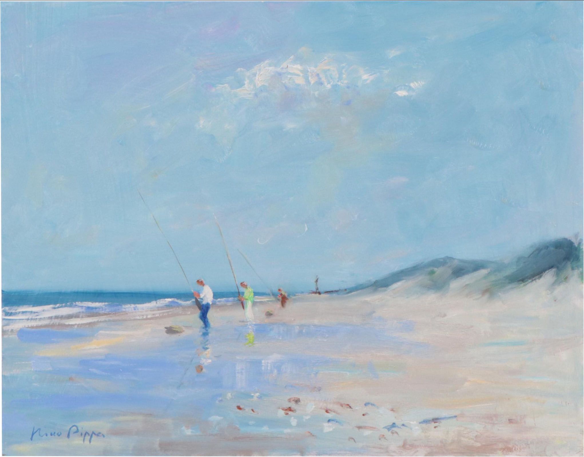 Nino Pippa Oil Painting "South Carolina Anglers," 2019