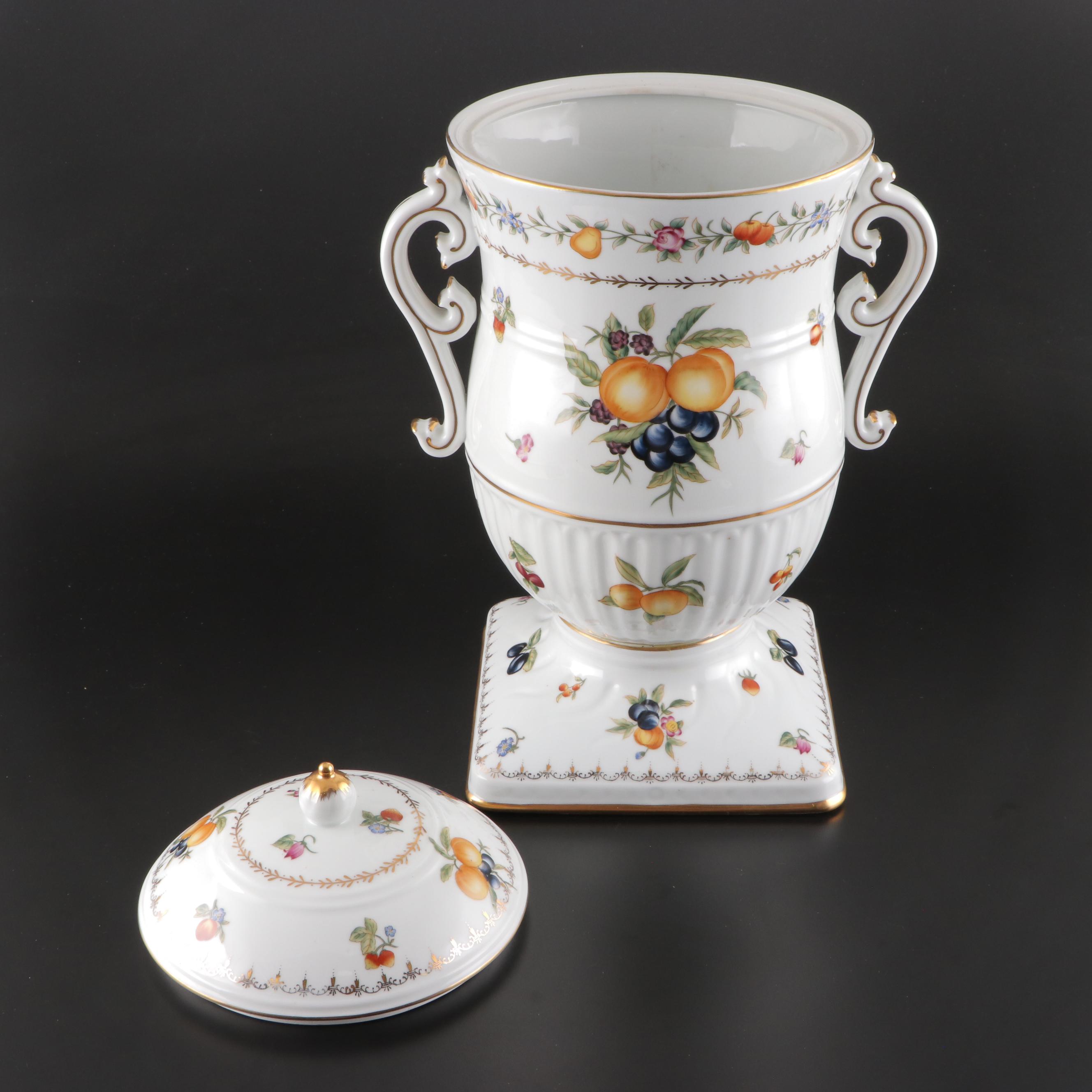 Speer Collectibles Painted Porcelain Lidded Urn