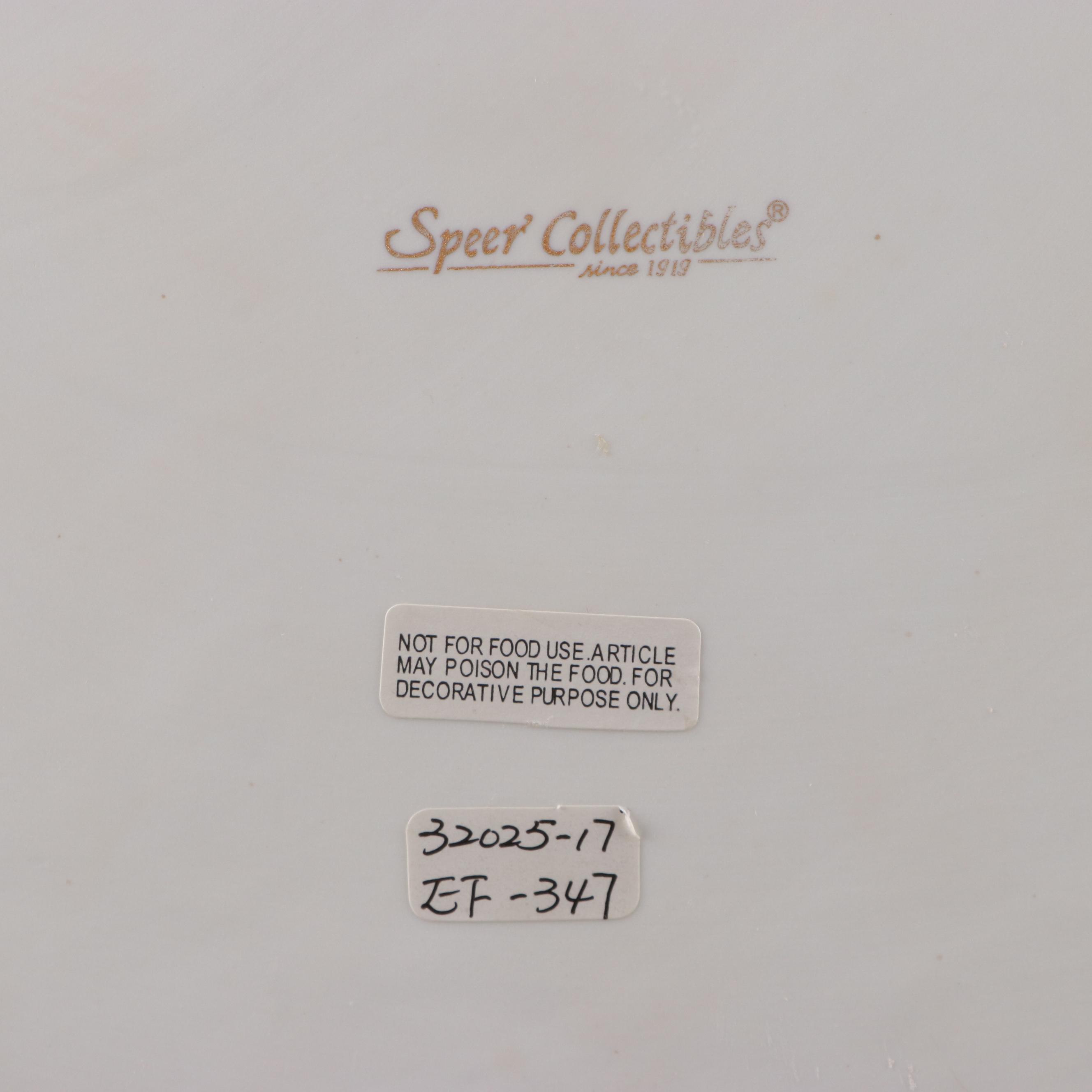 Speer Collectibles Painted Porcelain Lidded Urn