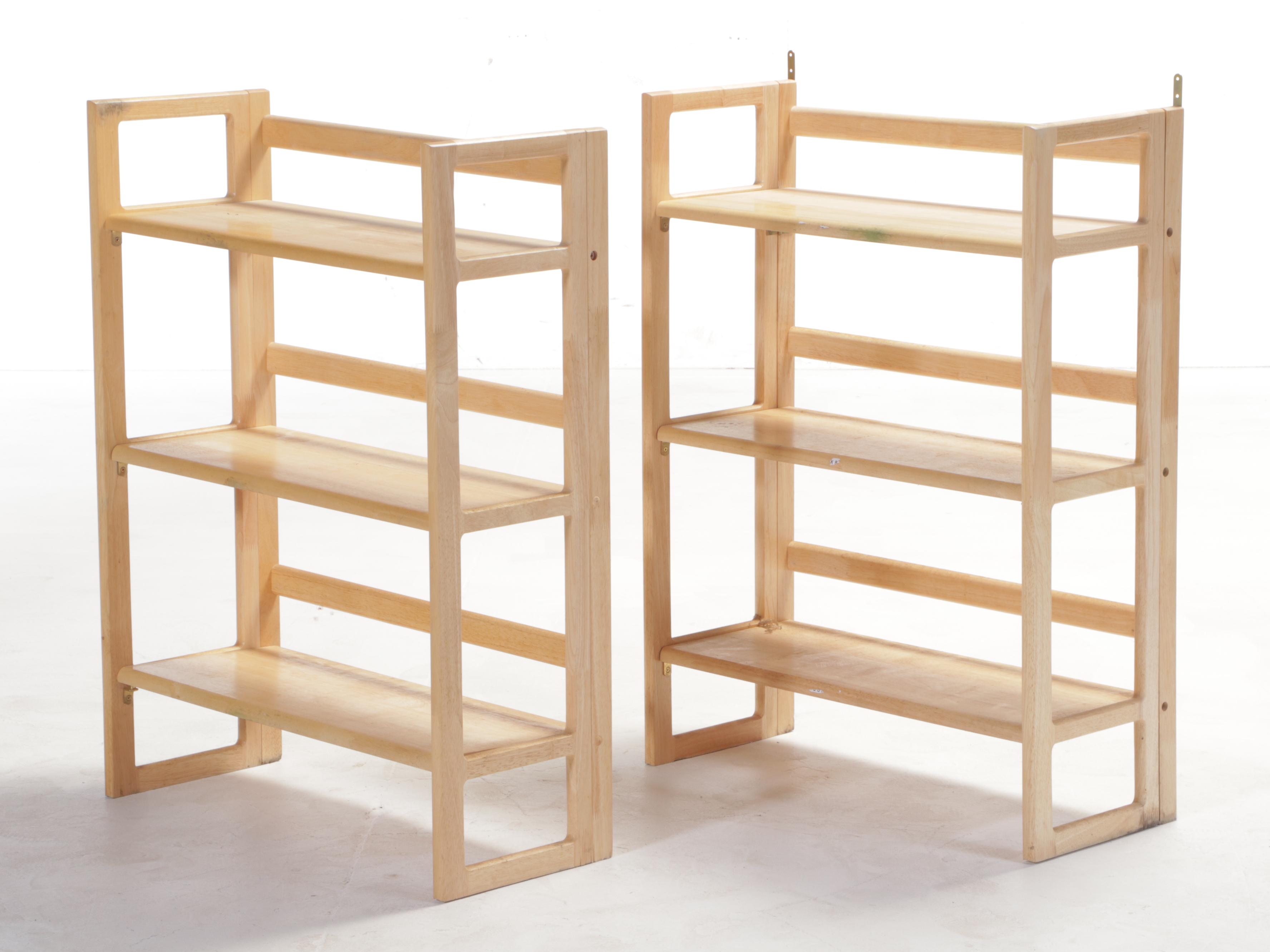 Three Apple of Thailand Wooden Folding Étagère Bookcases