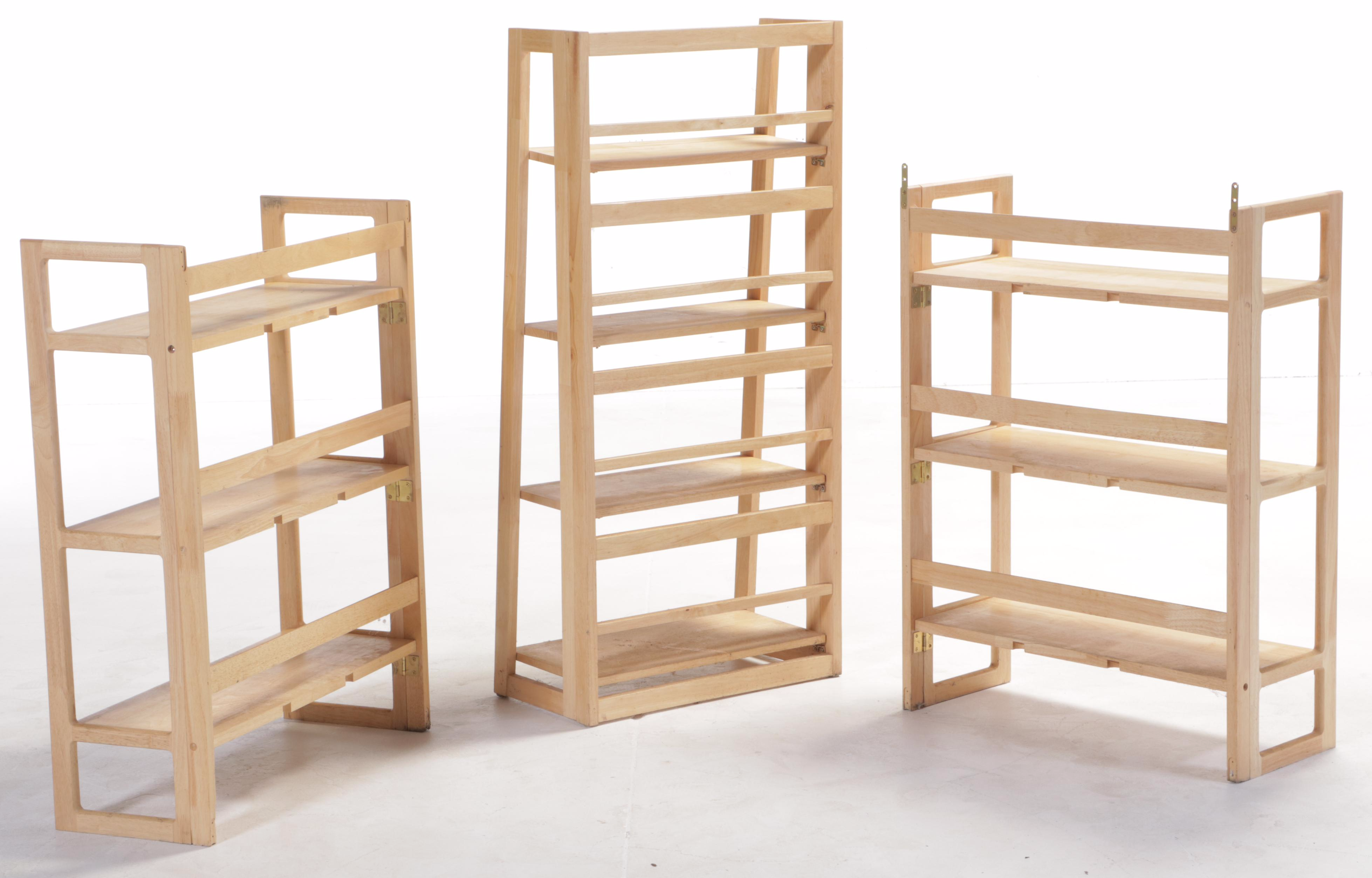 Three Apple of Thailand Wooden Folding Étagère Bookcases