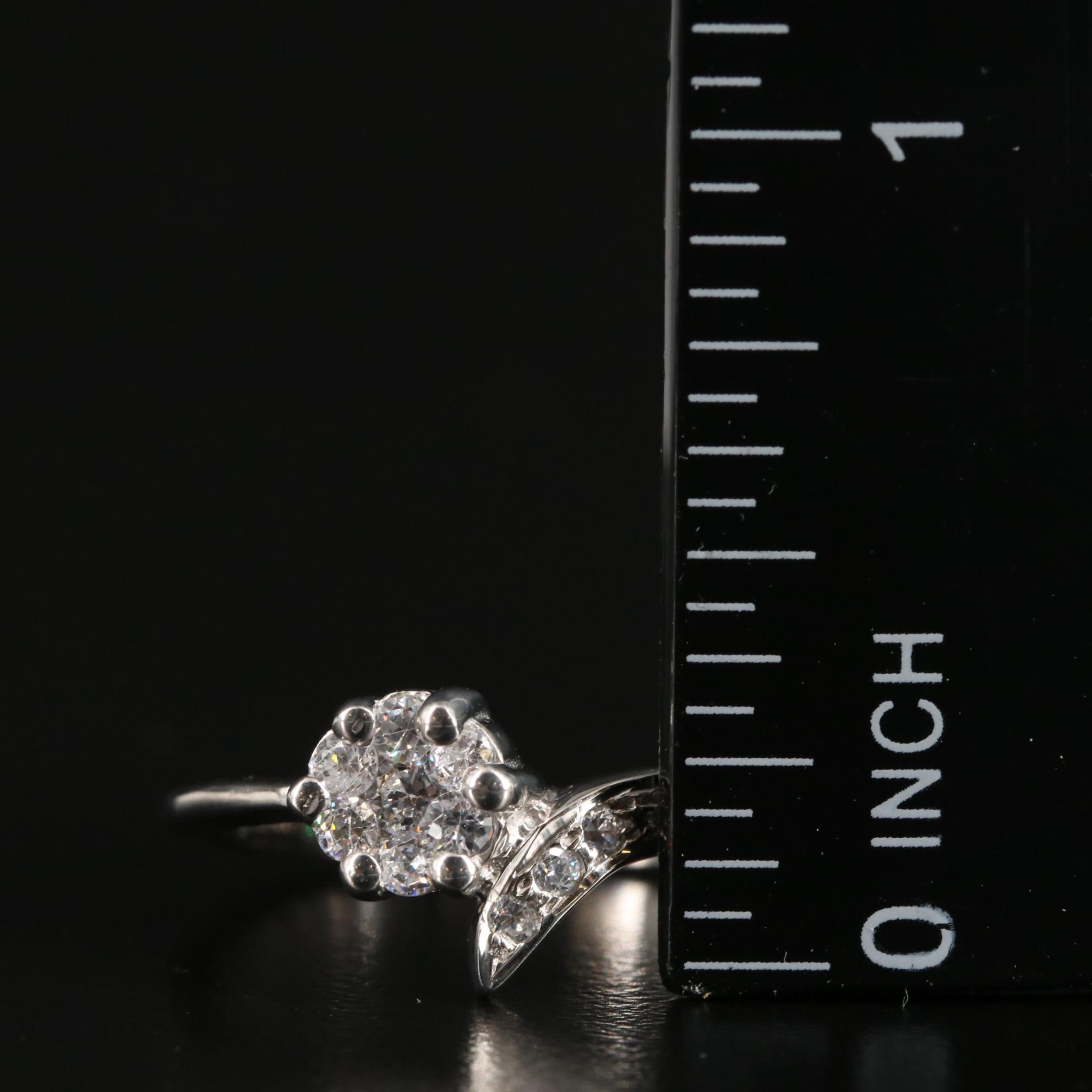Sterling Cubic Zirconia Cluster Ring