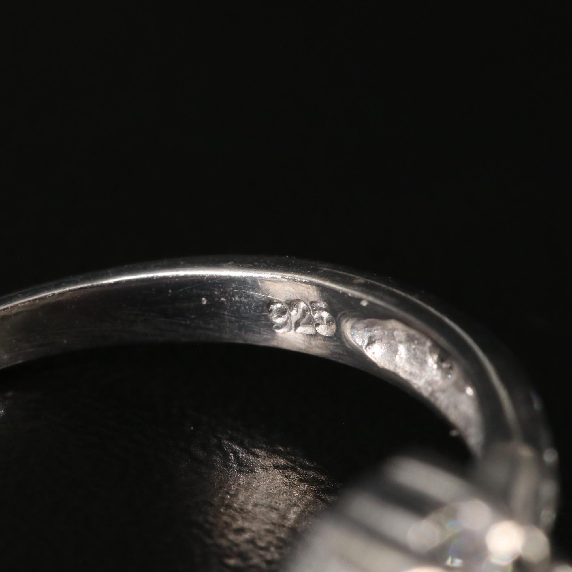 Sterling Cubic Zirconia Cluster Ring