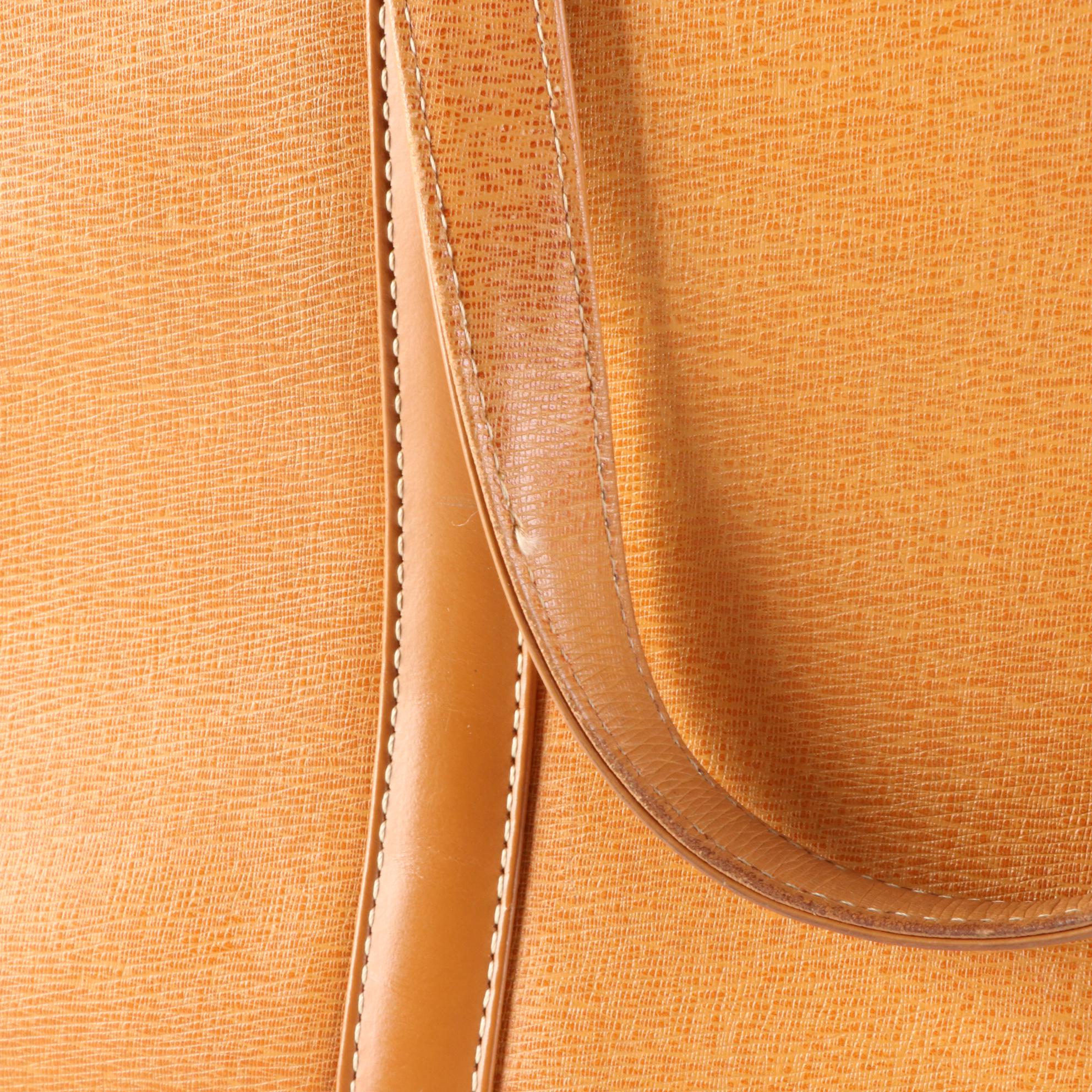 Burberry Structured Handbag in Textured and Smooth Leather