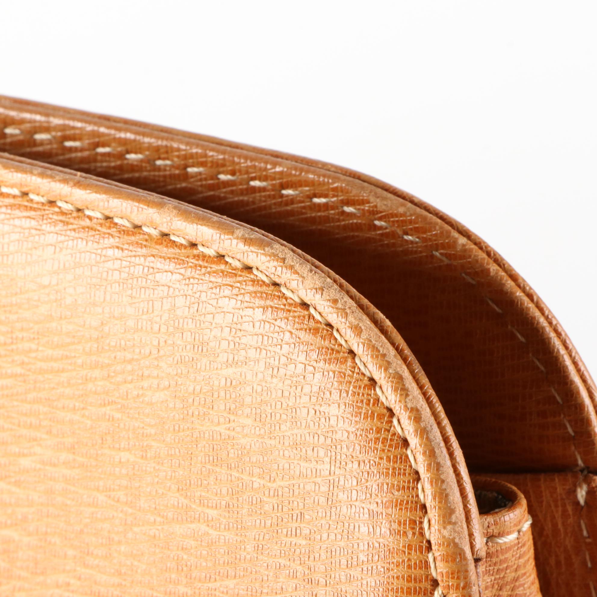 Burberry Structured Handbag in Textured and Smooth Leather