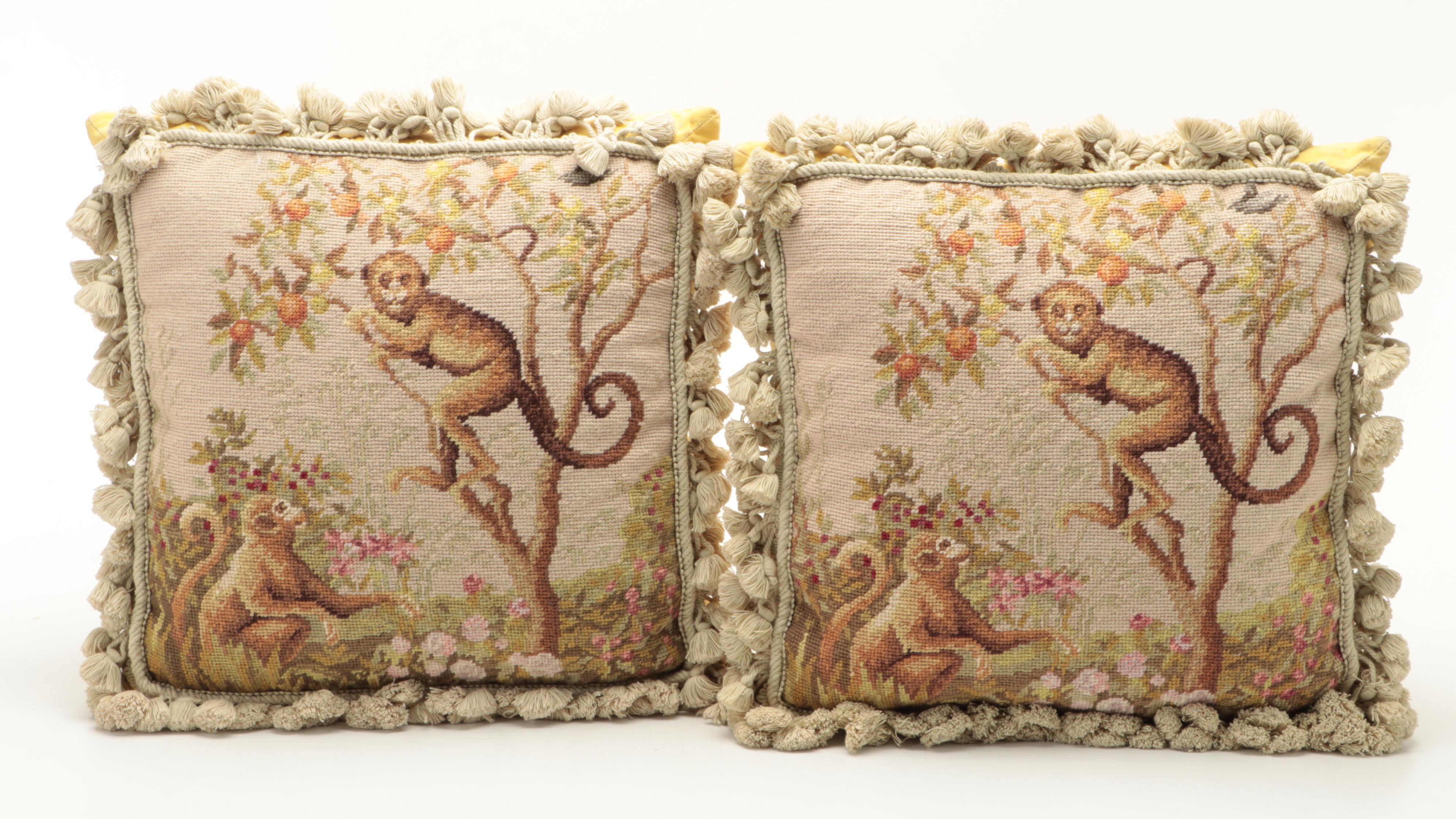 Tasseled Needlepoint Accent Pillows
