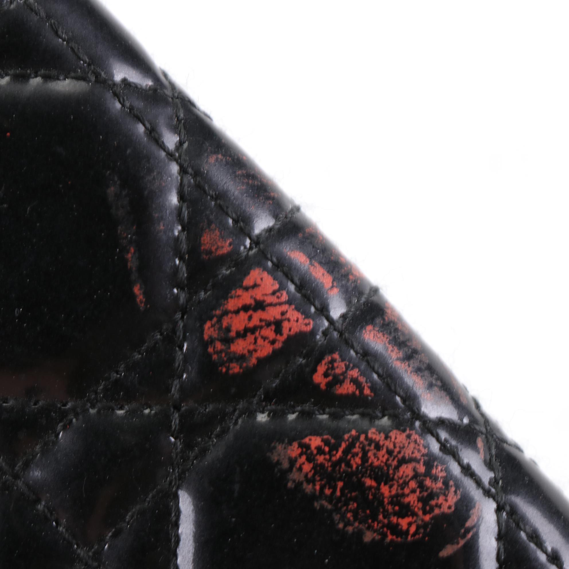 Christian Dior Wallet on Chain in Black Cannage Quilted Patent Leather