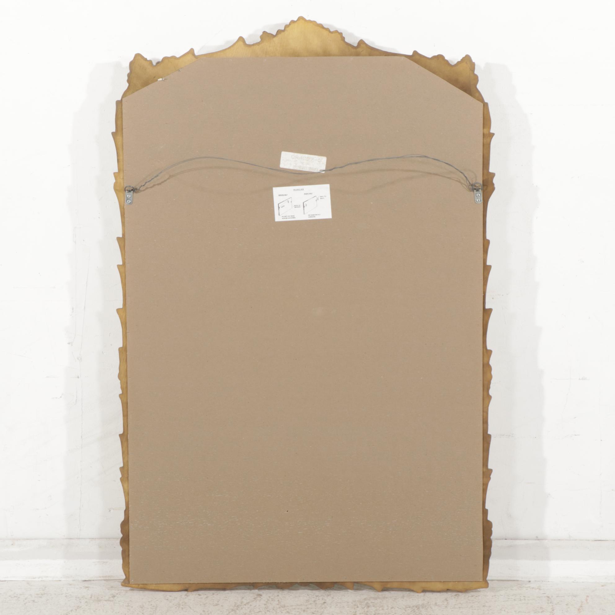 Wall Mirror with Gold Toned Floral Frame, 21st Century