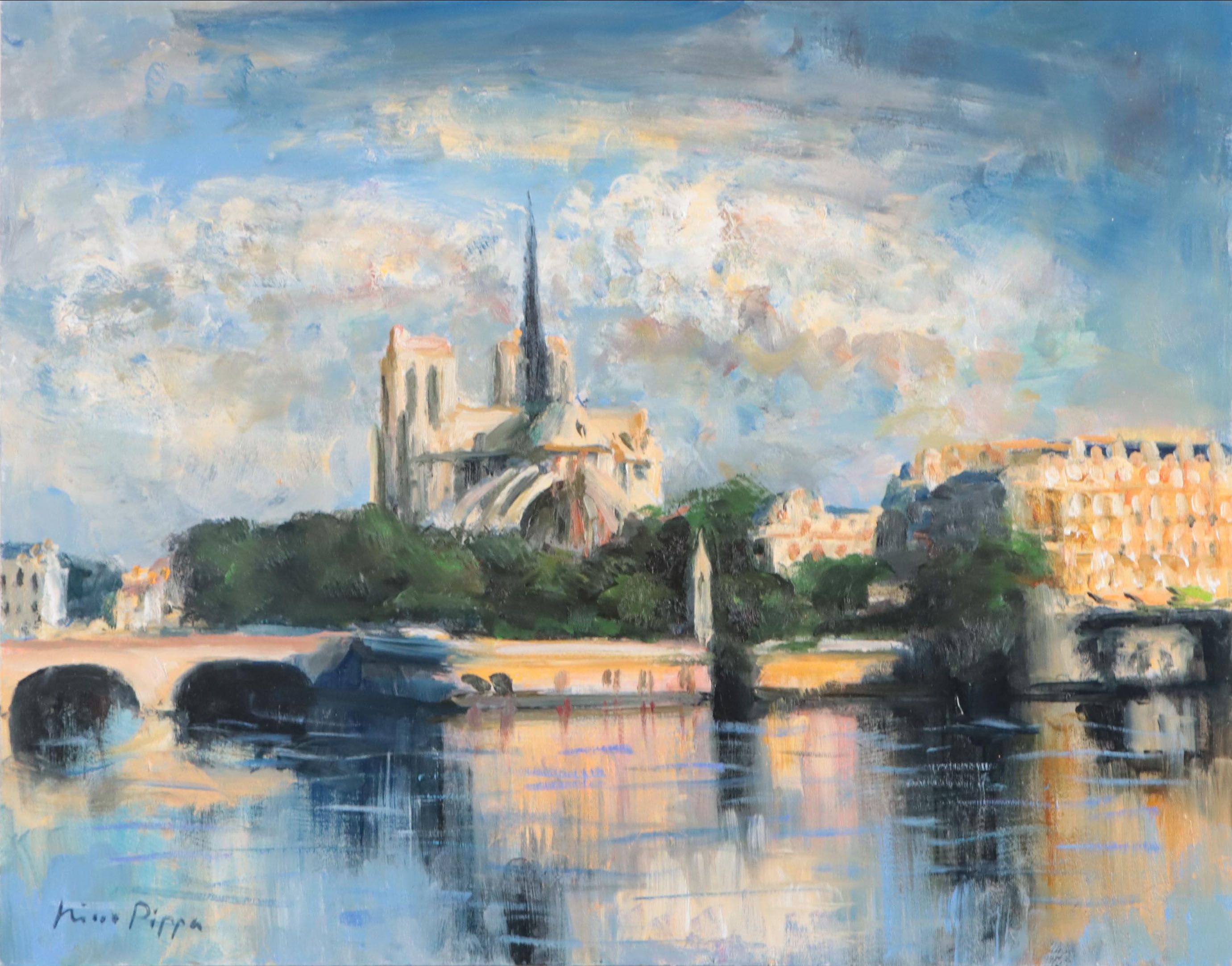 Nino Pippa Oil Painting "Paris - Notre Dame," 2017