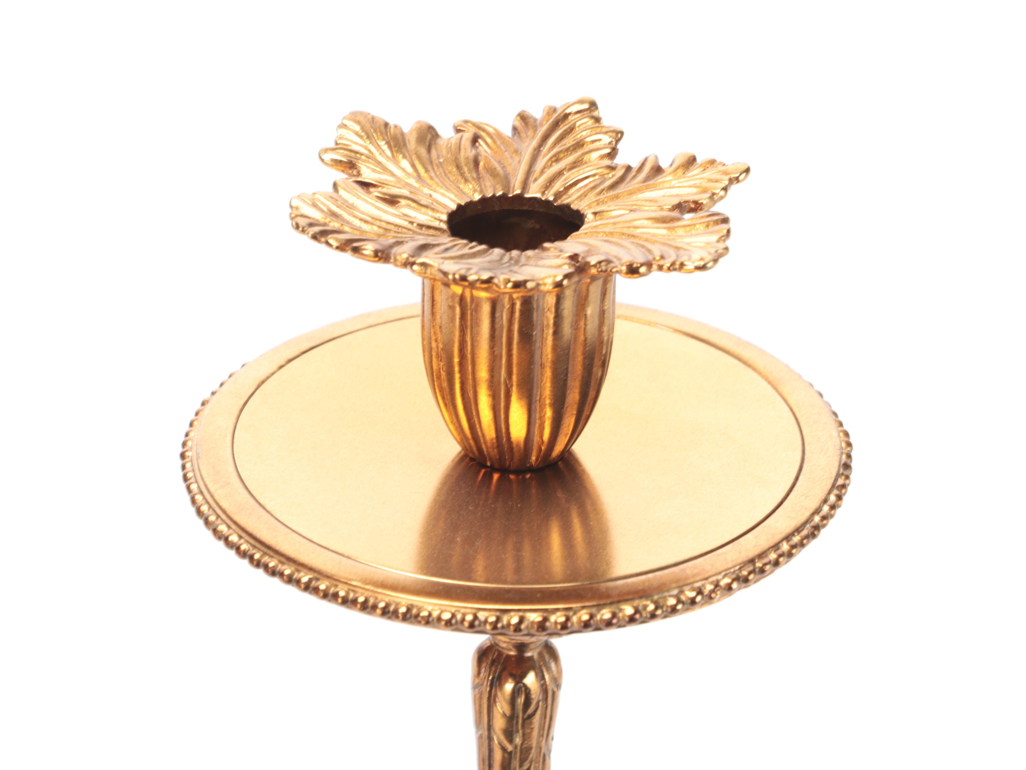 La Barge Neoclassical Three-Arm Brass Wall Candle Sconces, 21st Century