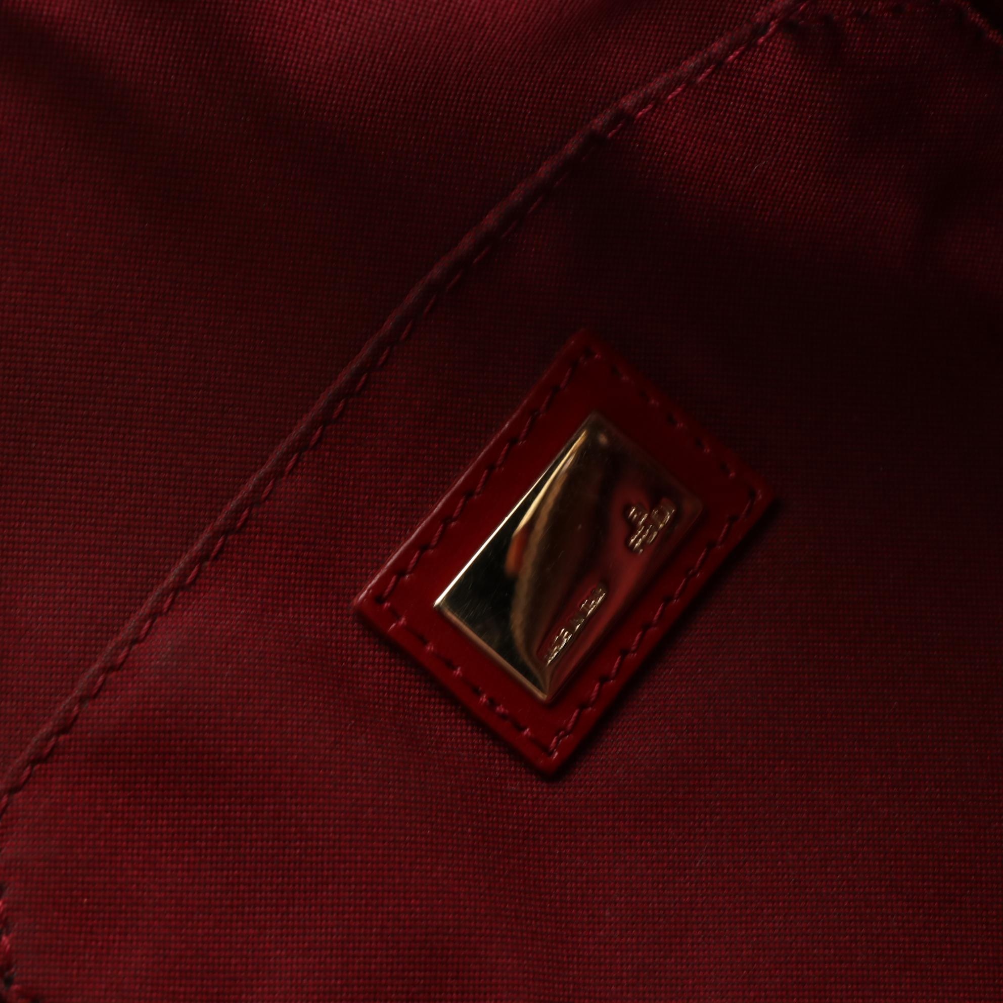 Fendi Tote Bag in Zucchino Canvas and Red Leather