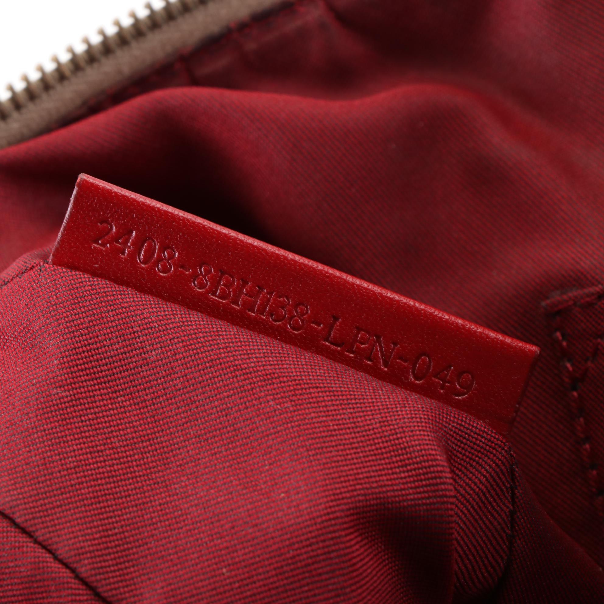 Fendi Tote Bag in Zucchino Canvas and Red Leather