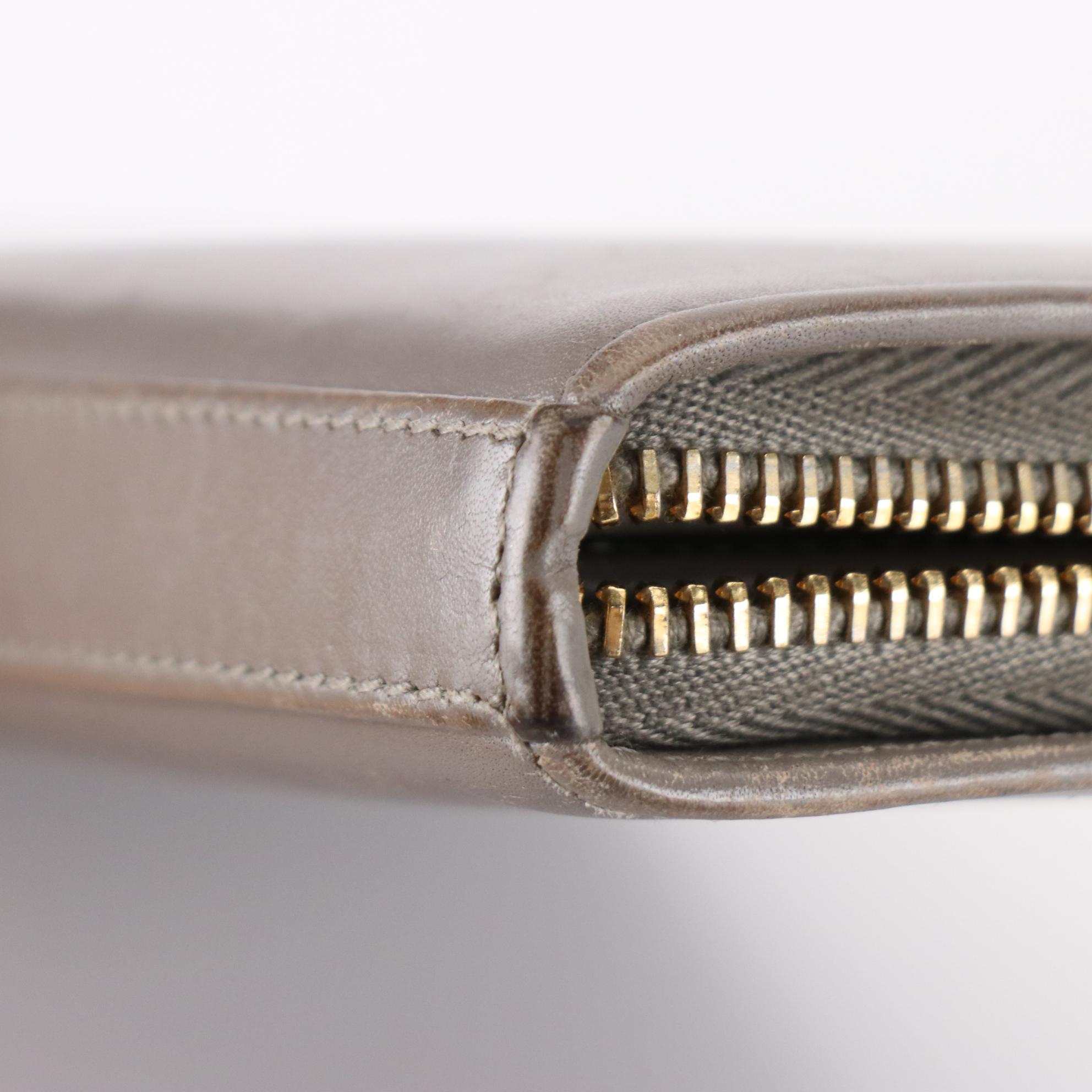 Saint Laurent Zip-Around Wallet in Calfskin Leather with Box