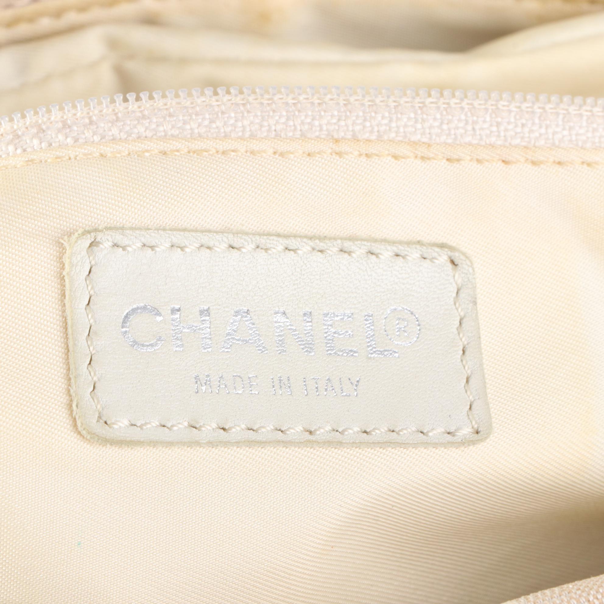 Chanel Travel Line Small Baguette Tote Bag in Jacquard Canvas and Leather