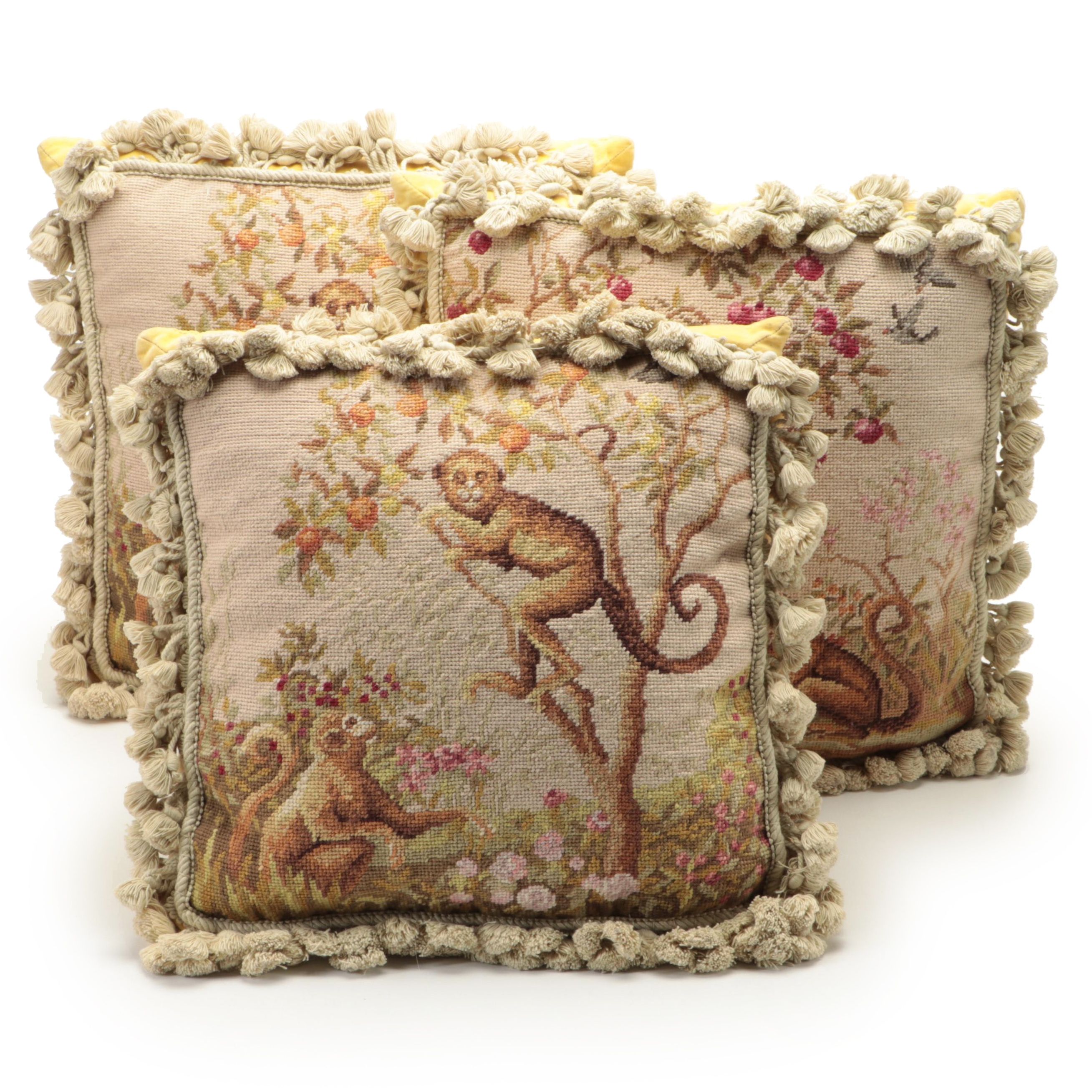 Tasseled Needlepoint Accent Pillows