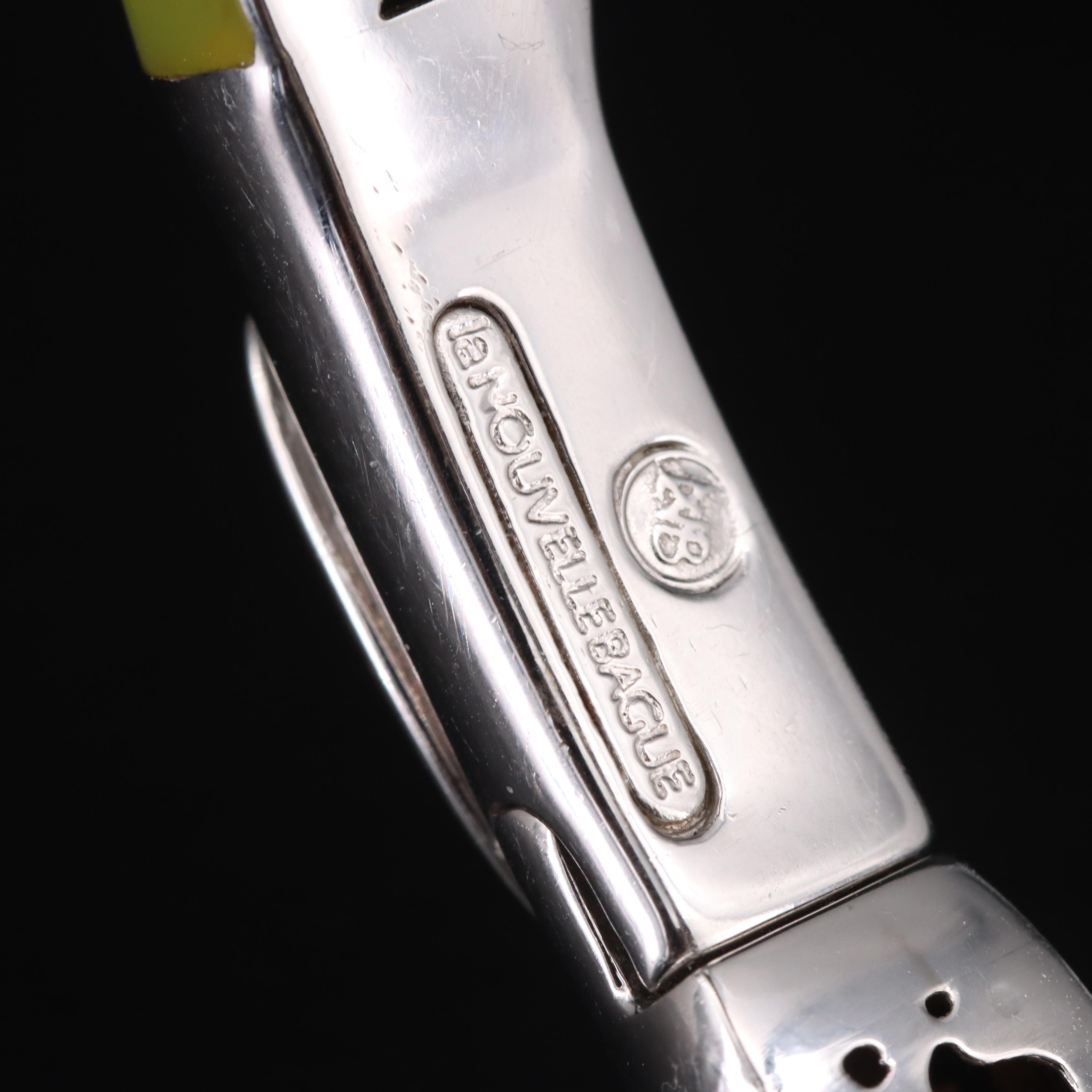 La Nouvelle Bague Sterling and 18K Enamel Swirl Design Bangle