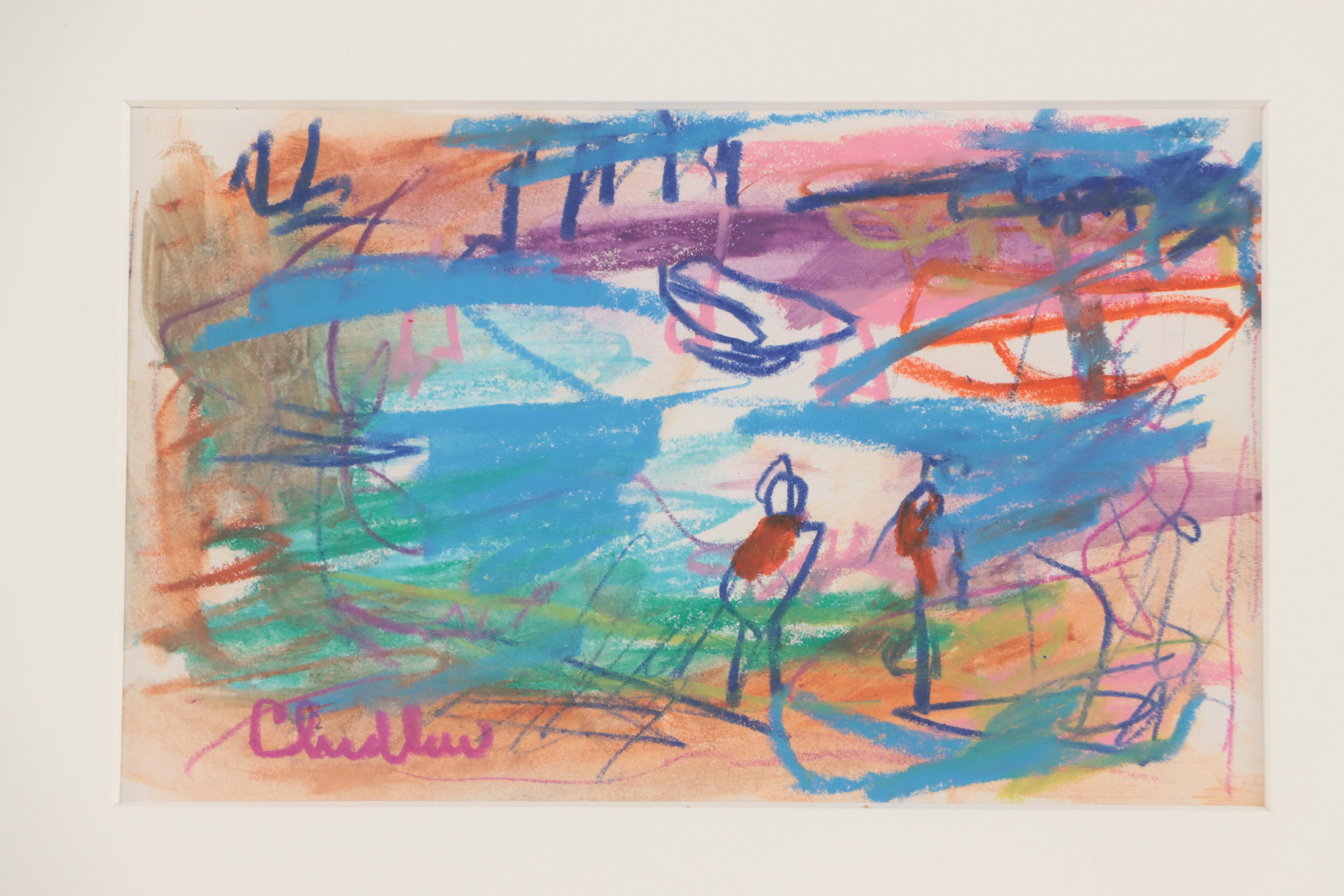 Paul Chidlaw Expressionist Pastel Drawing