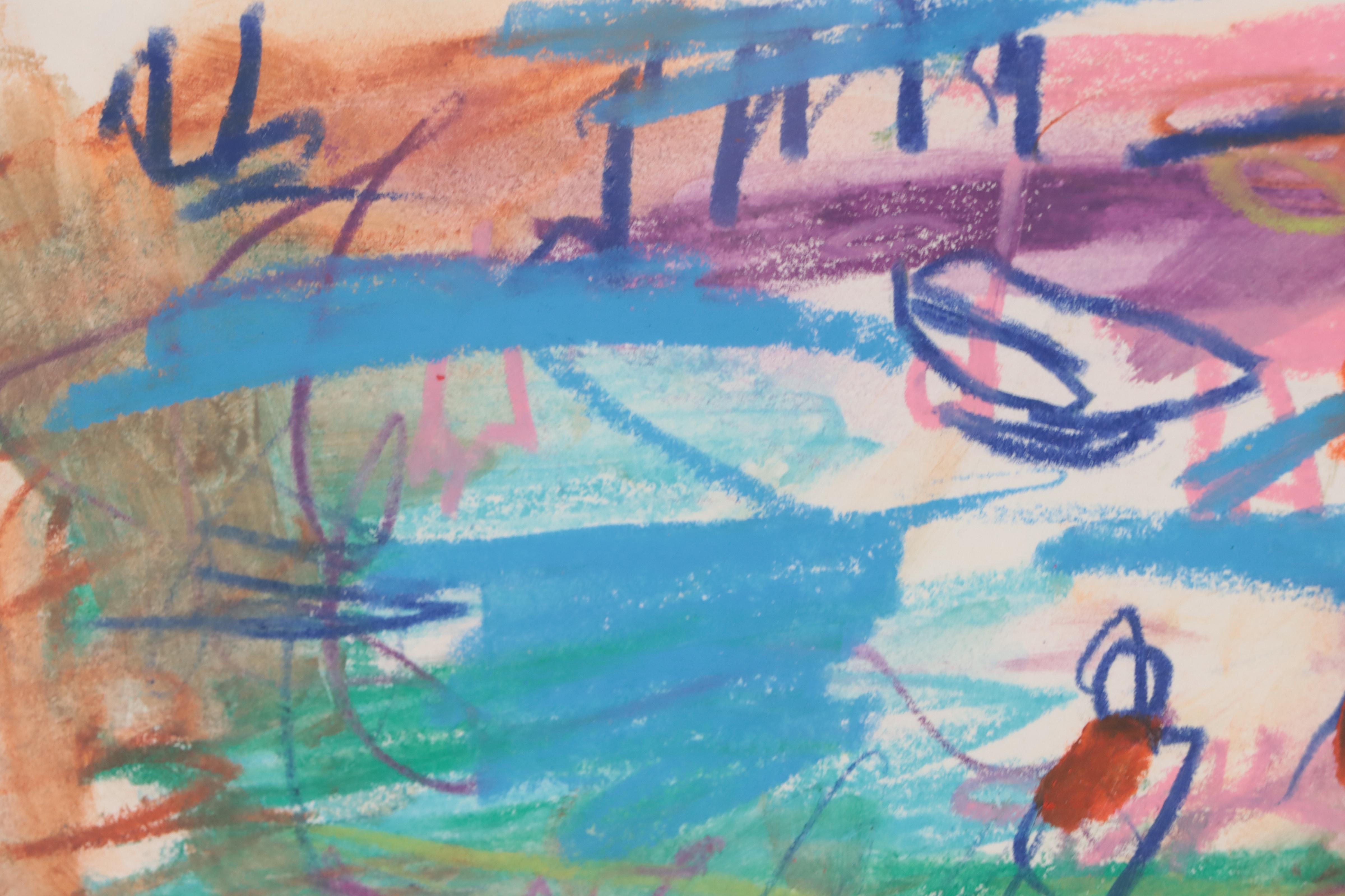 Paul Chidlaw Expressionist Pastel Drawing