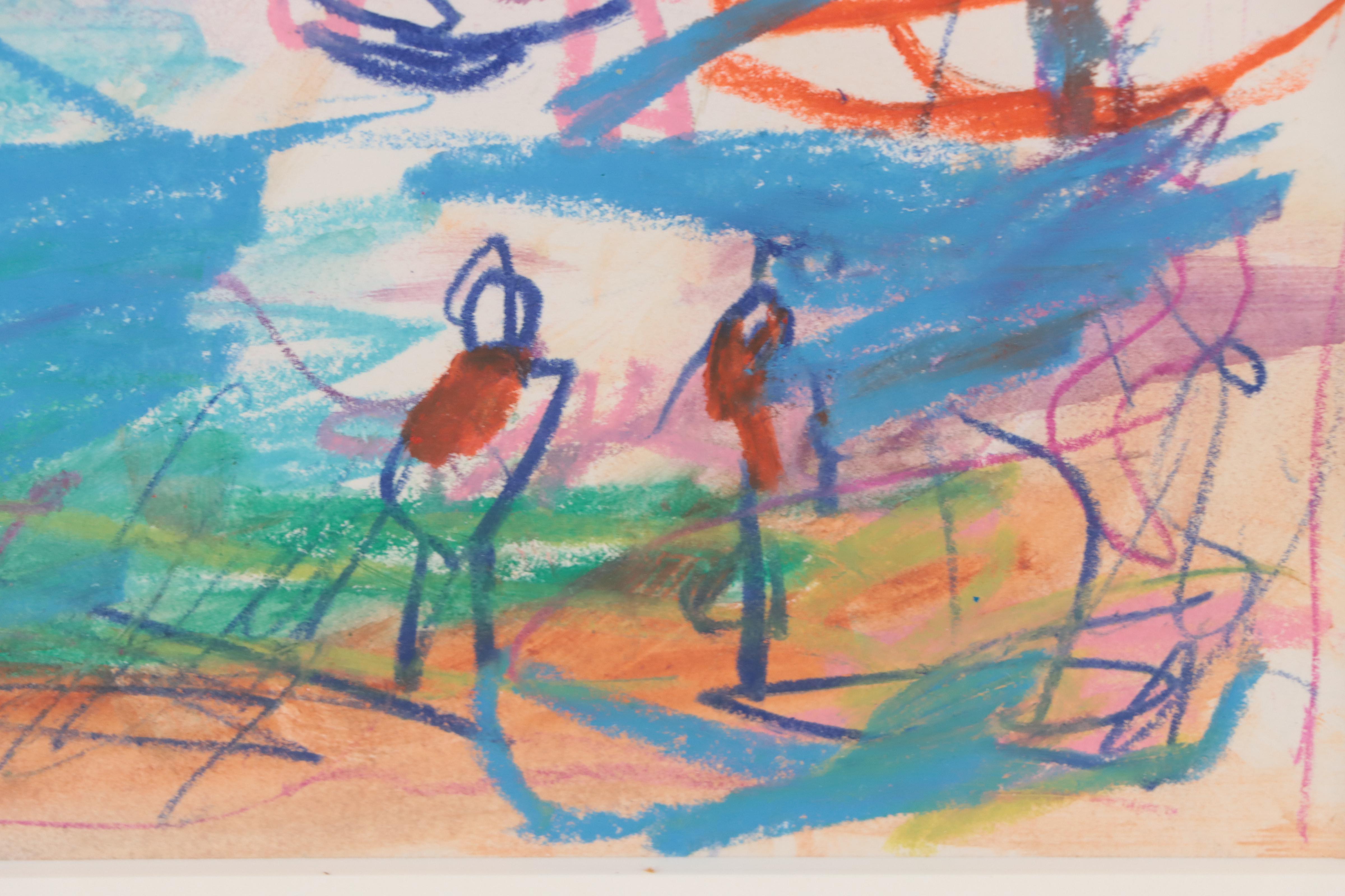 Paul Chidlaw Expressionist Pastel Drawing