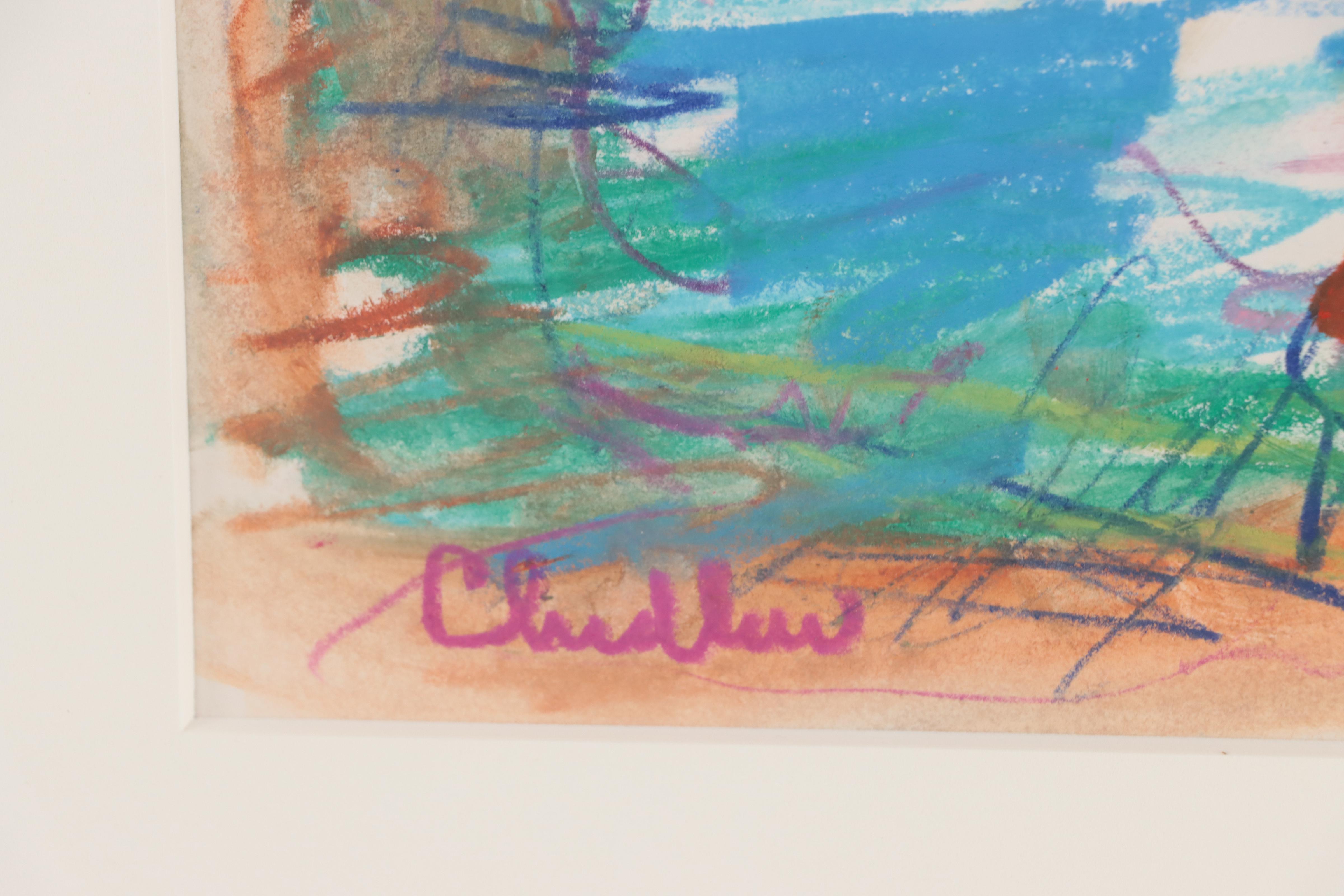 Paul Chidlaw Expressionist Pastel Drawing