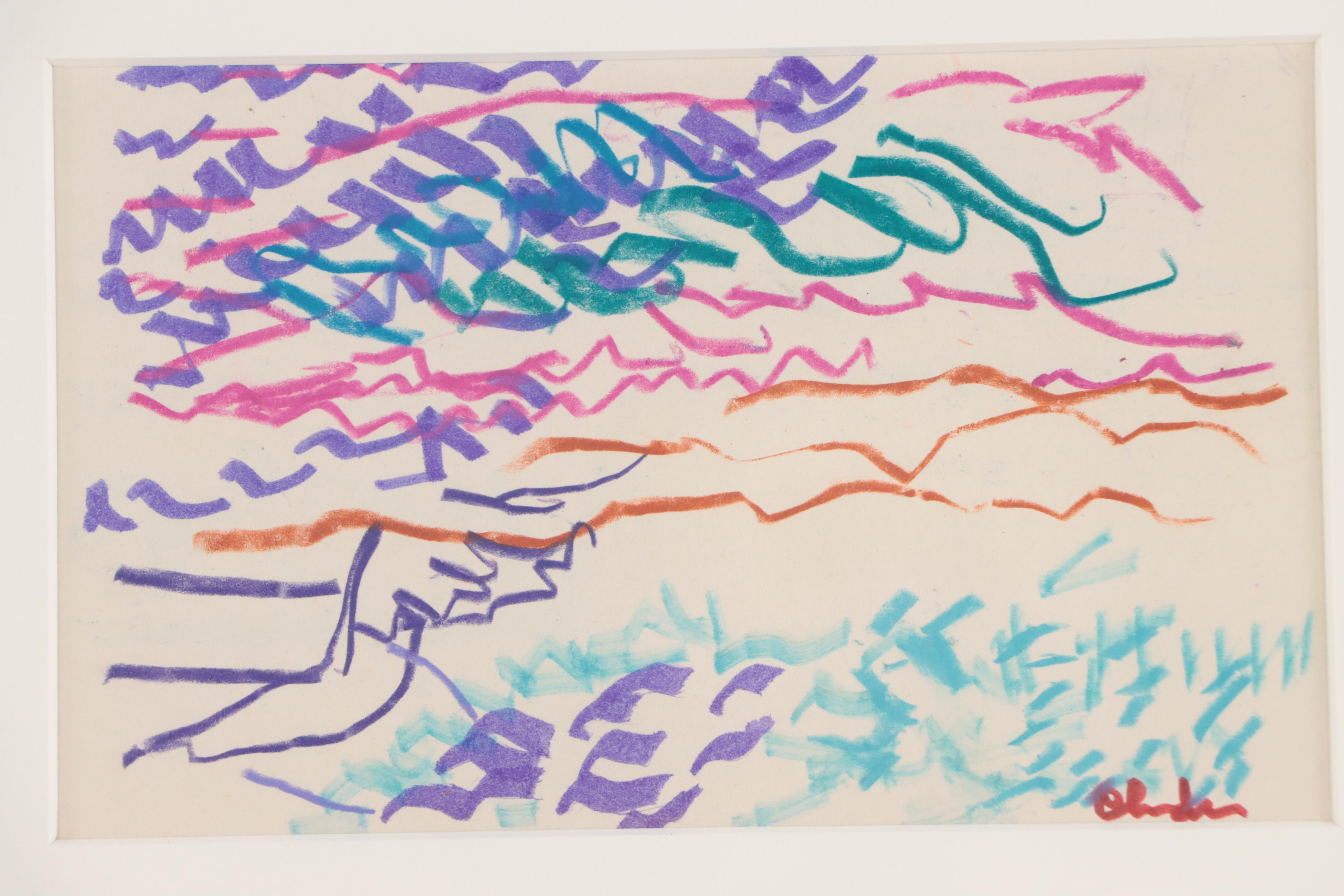 Paul Chidlaw Expressionist Mixed Media Drawing