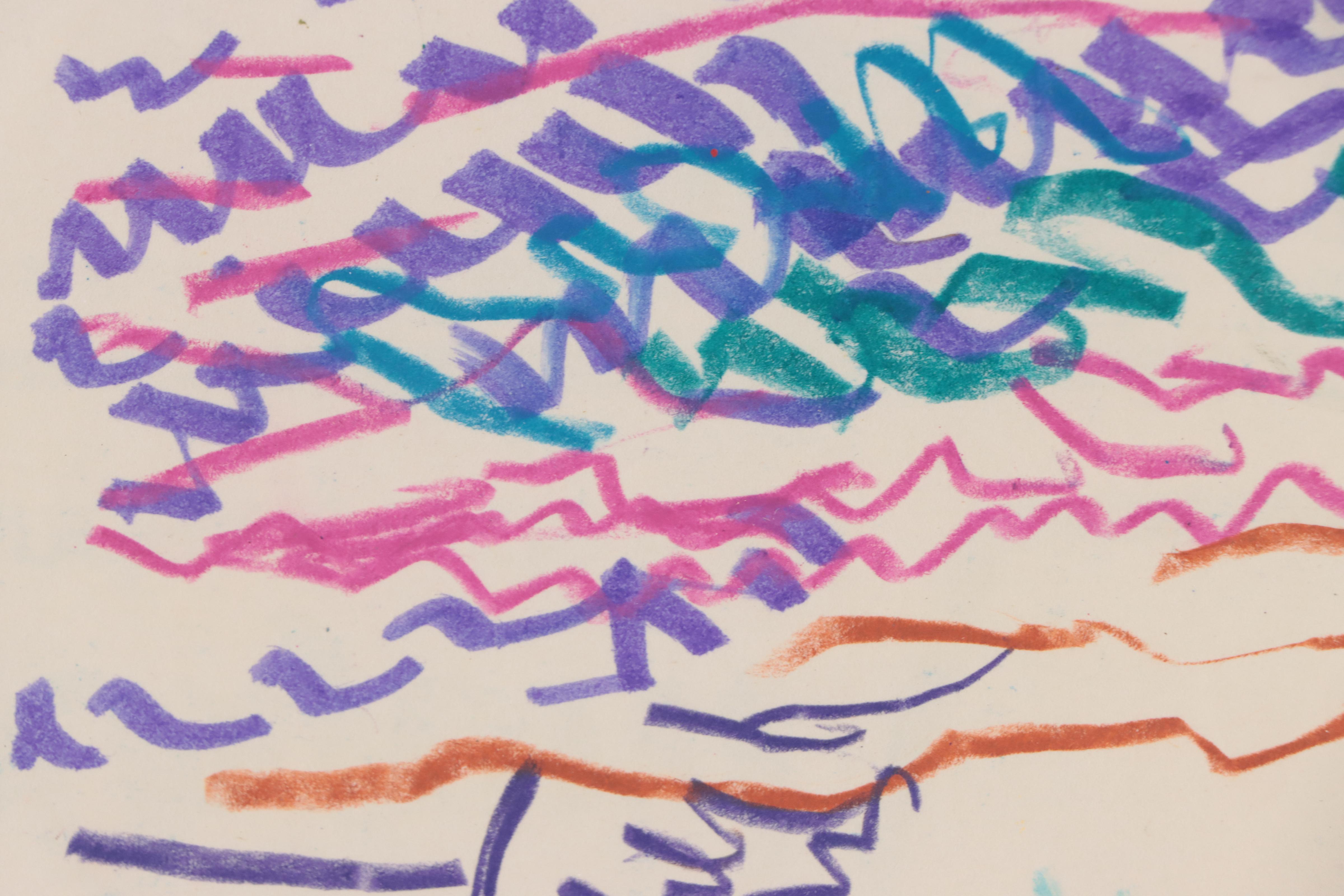 Paul Chidlaw Expressionist Mixed Media Drawing