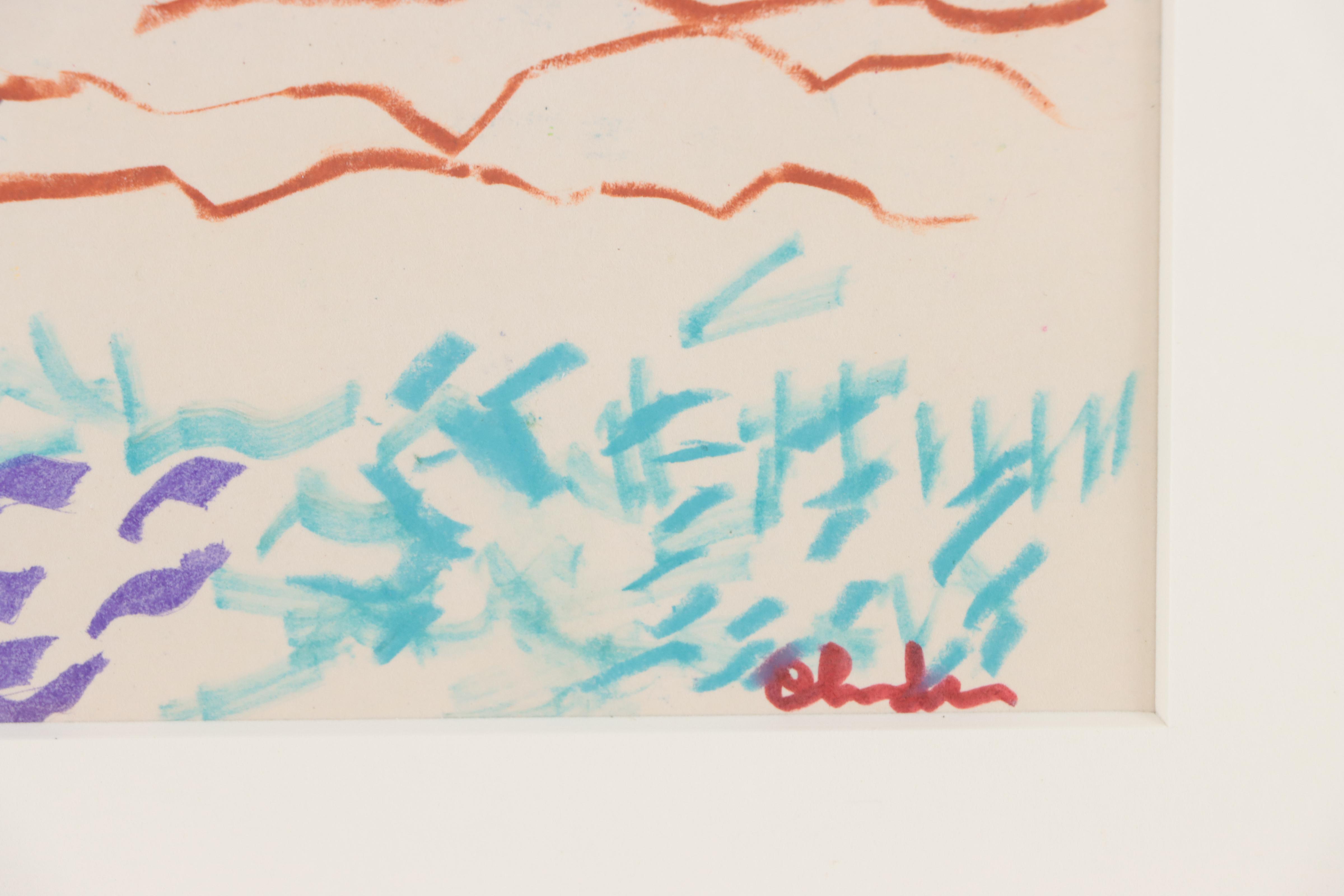 Paul Chidlaw Expressionist Mixed Media Drawing