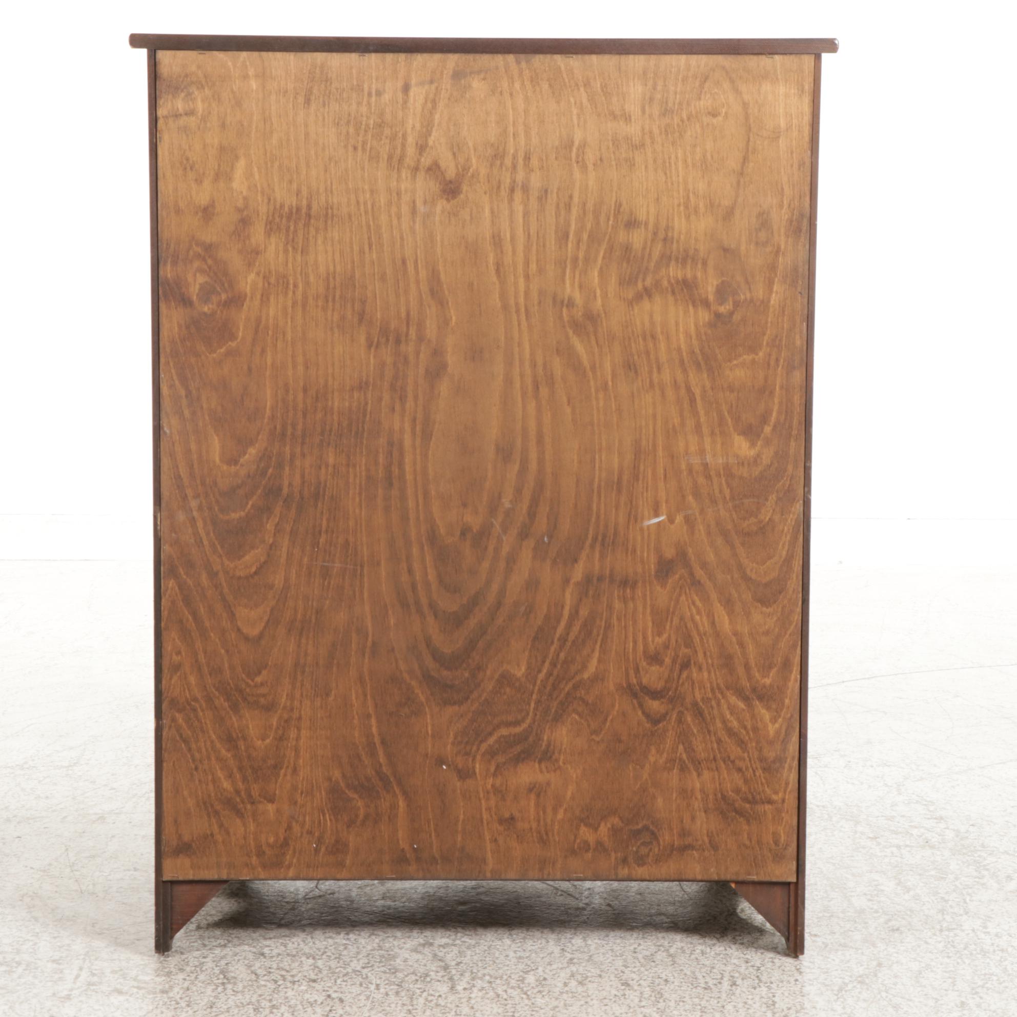 Pine Clothes Cabinet with Louvered Doors, Late 20th Century
