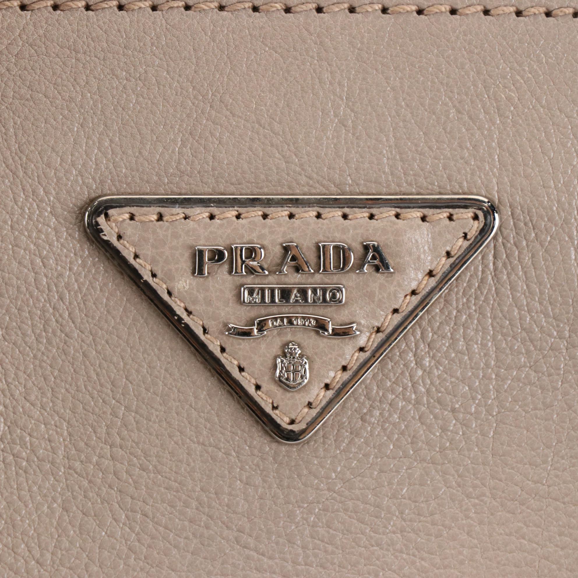 Prada Twin Pocket Tote in Calfskin Leather