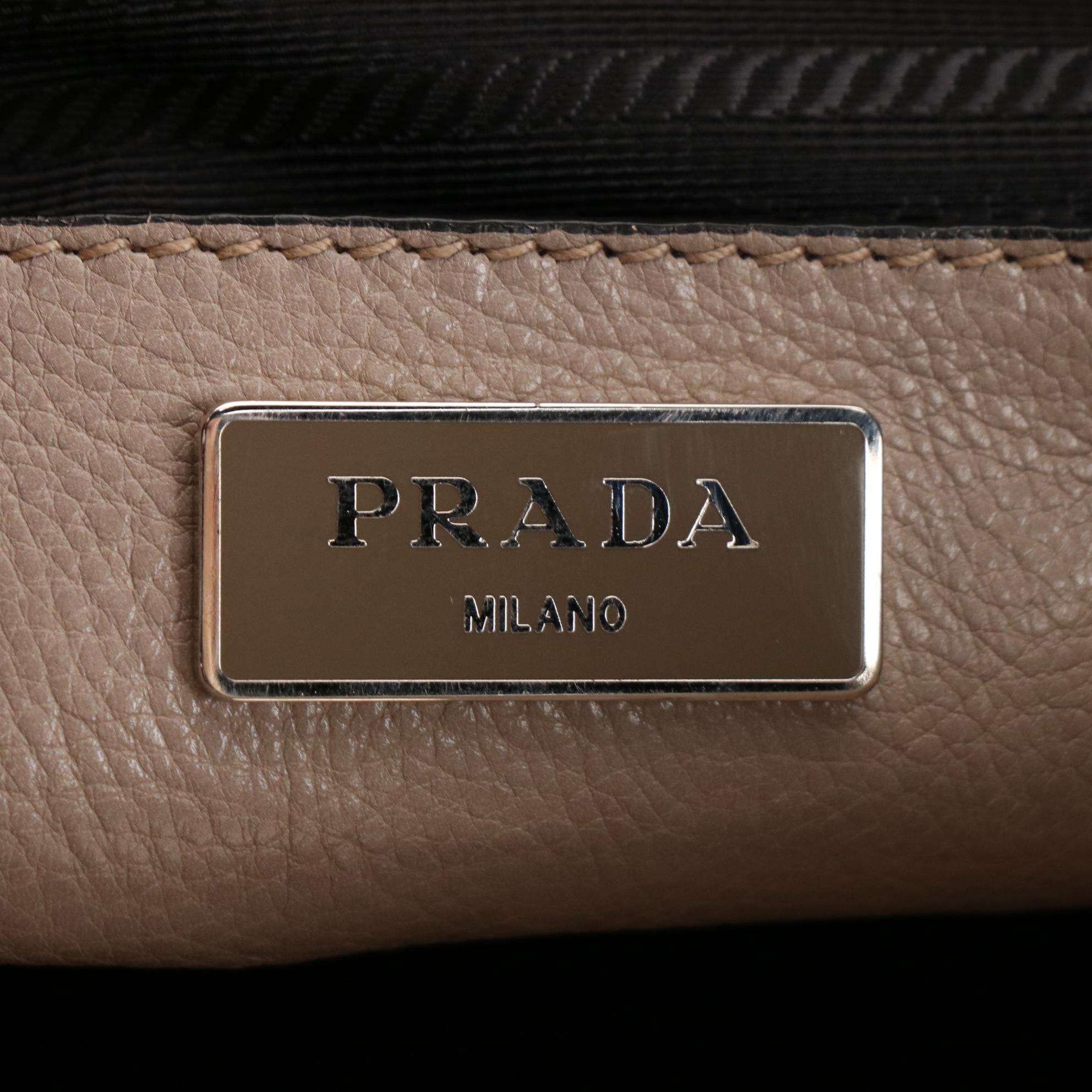 Prada Twin Pocket Tote in Calfskin Leather