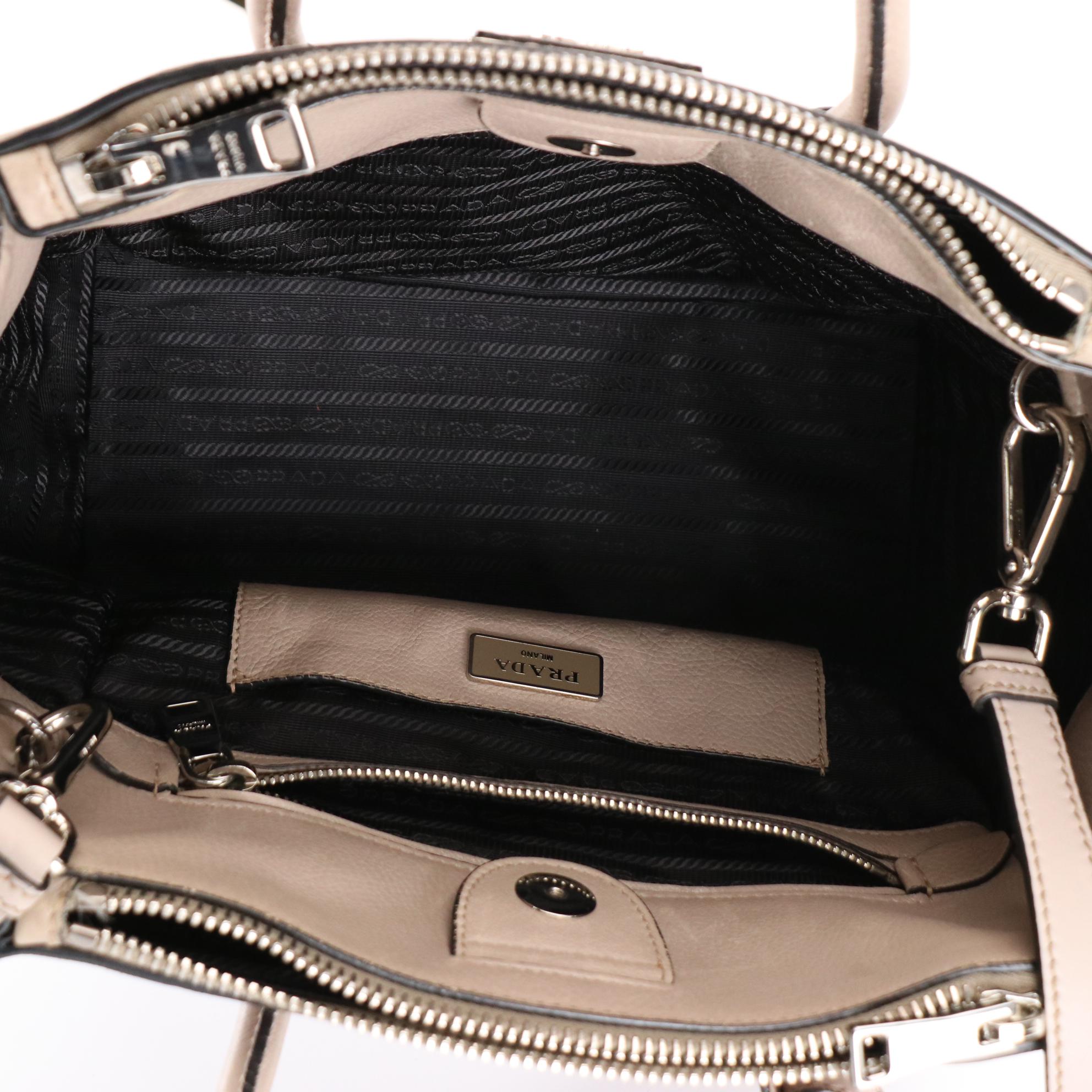 Prada Twin Pocket Tote in Calfskin Leather