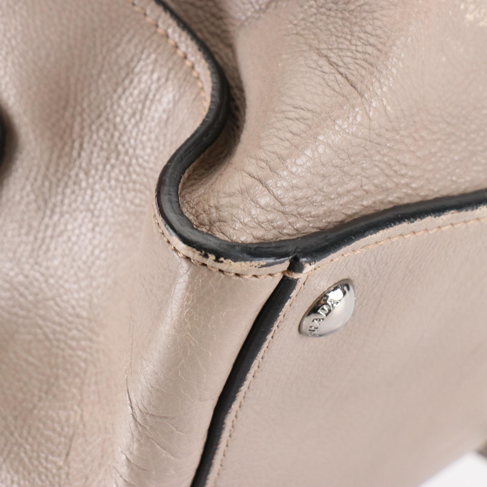 Prada Twin Pocket Tote in Calfskin Leather