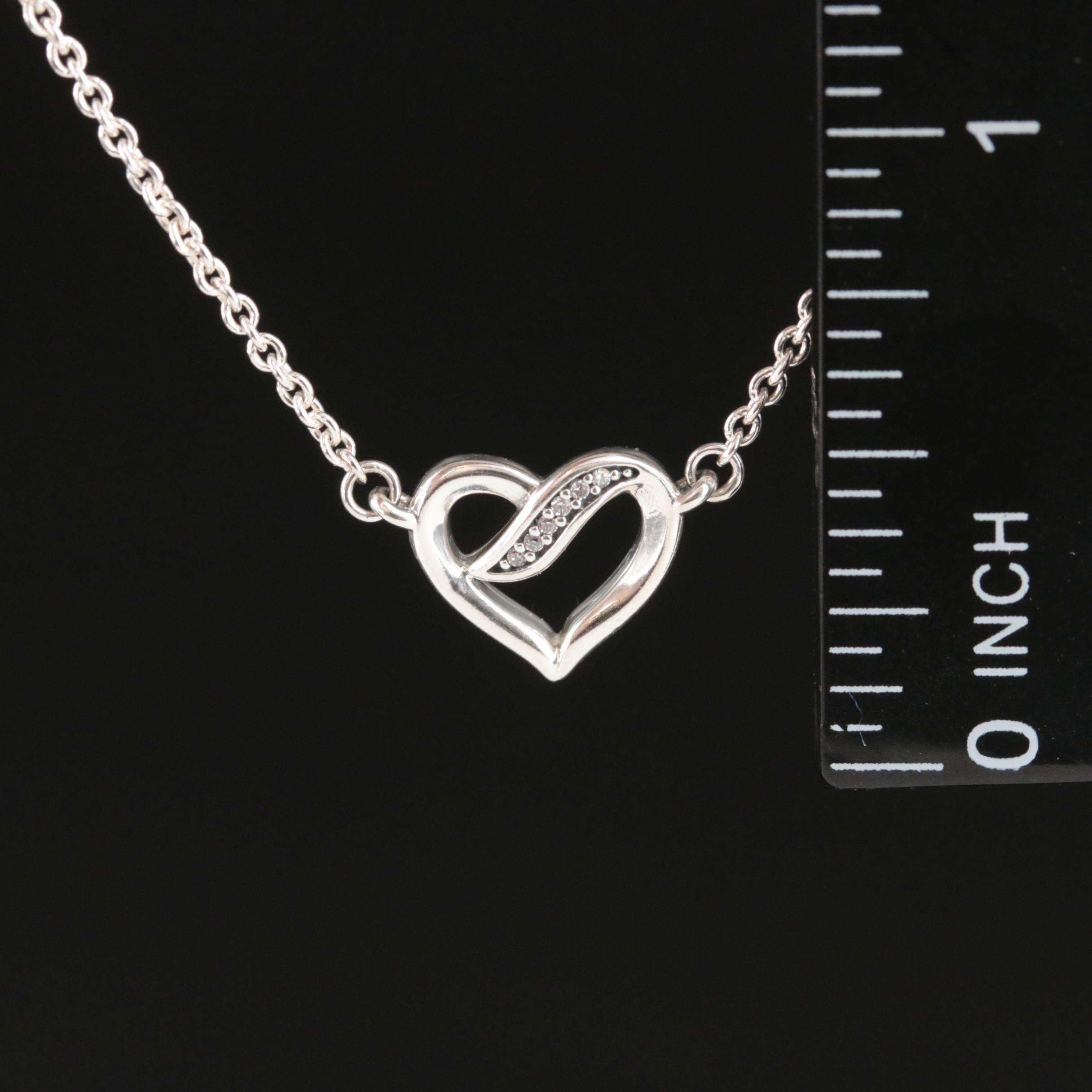 Sterling Cubic Zirconia Heart Necklace